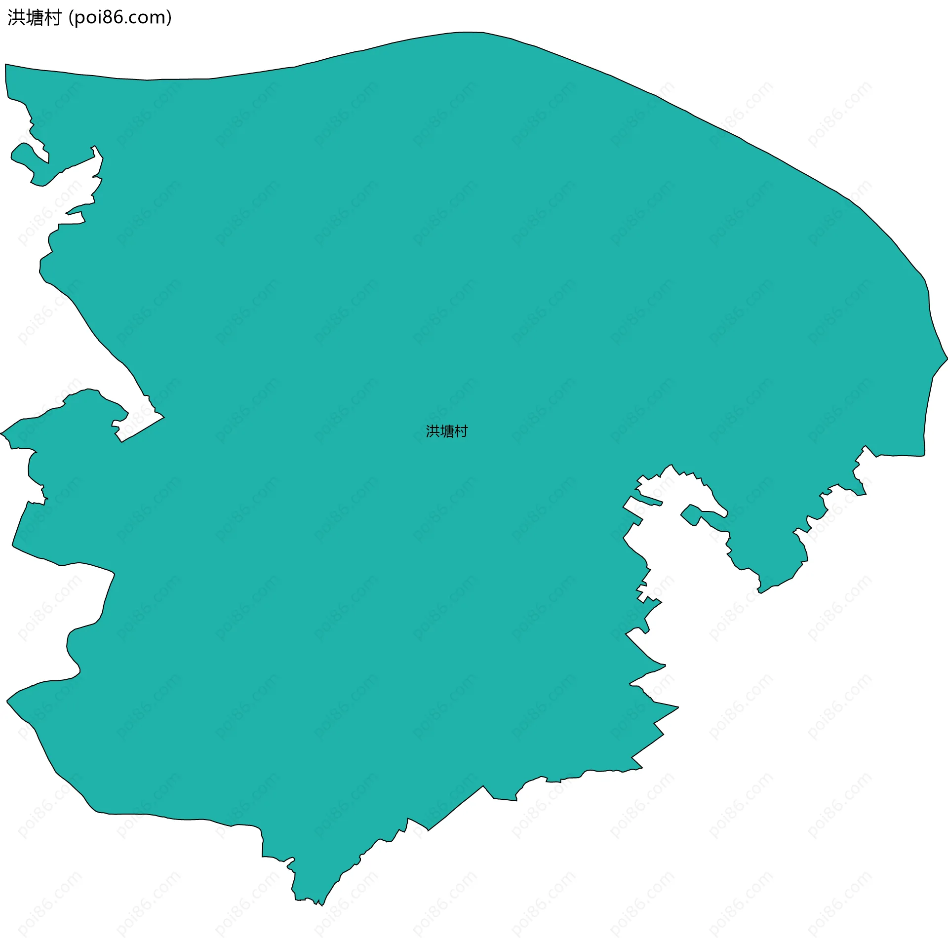 洪塘村边界地图