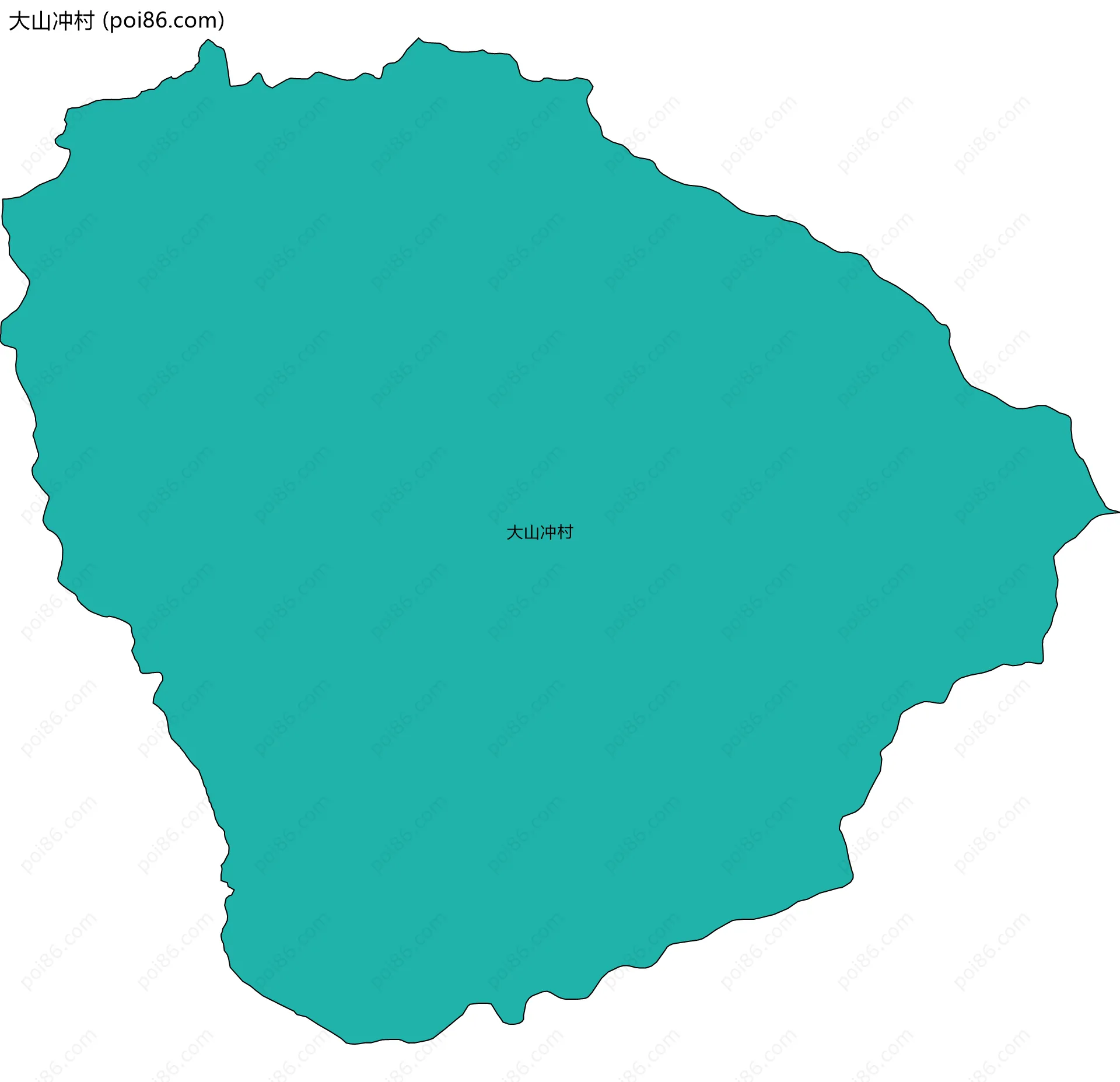 大山冲村边界地图