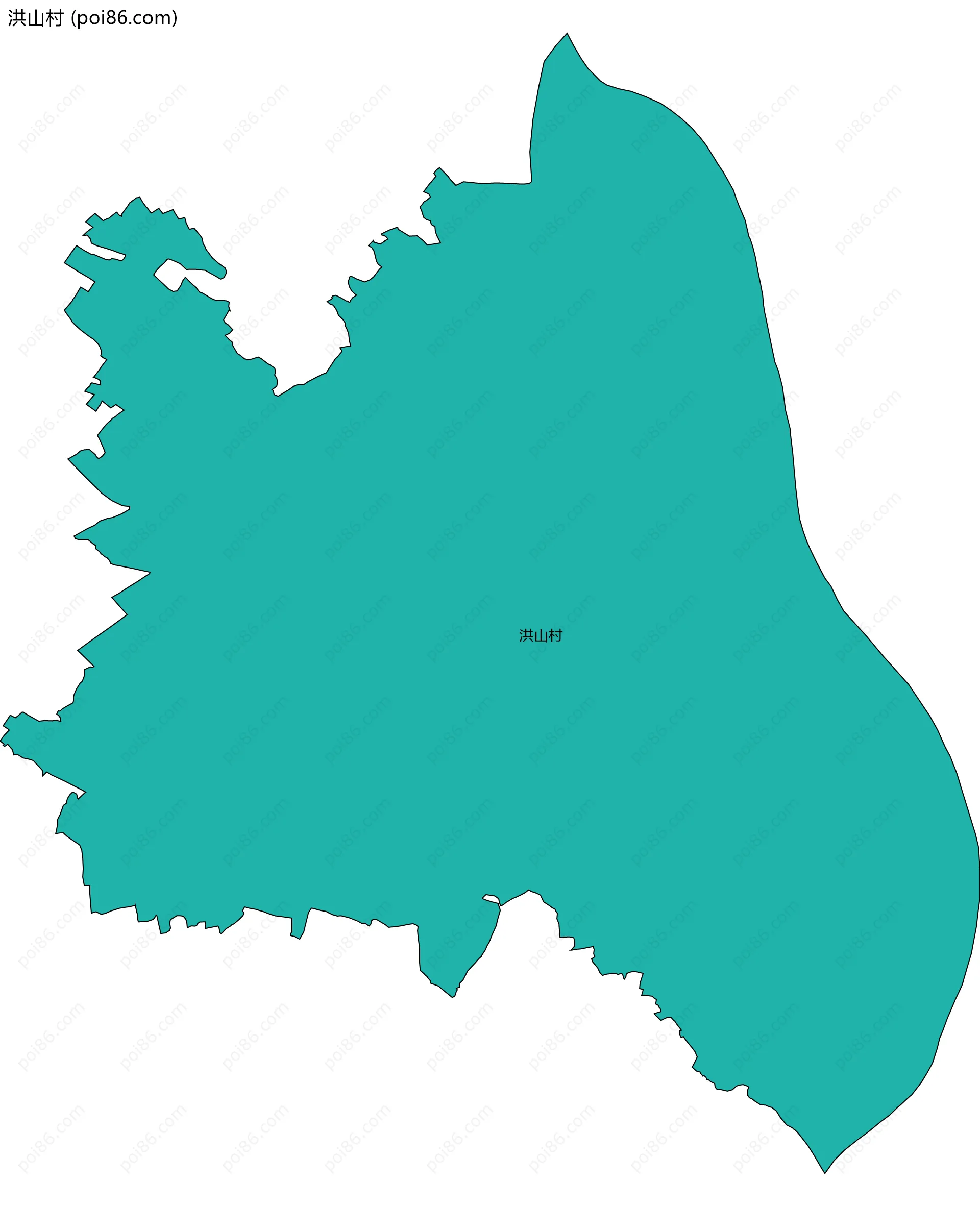 洪山村边界地图