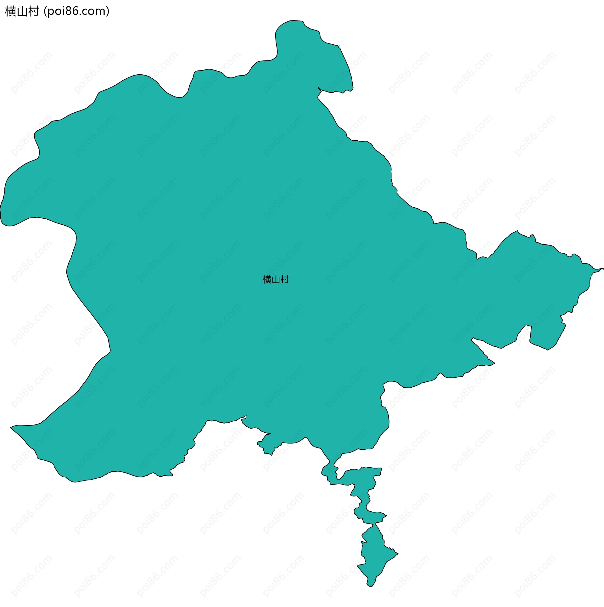 横山村边界地图