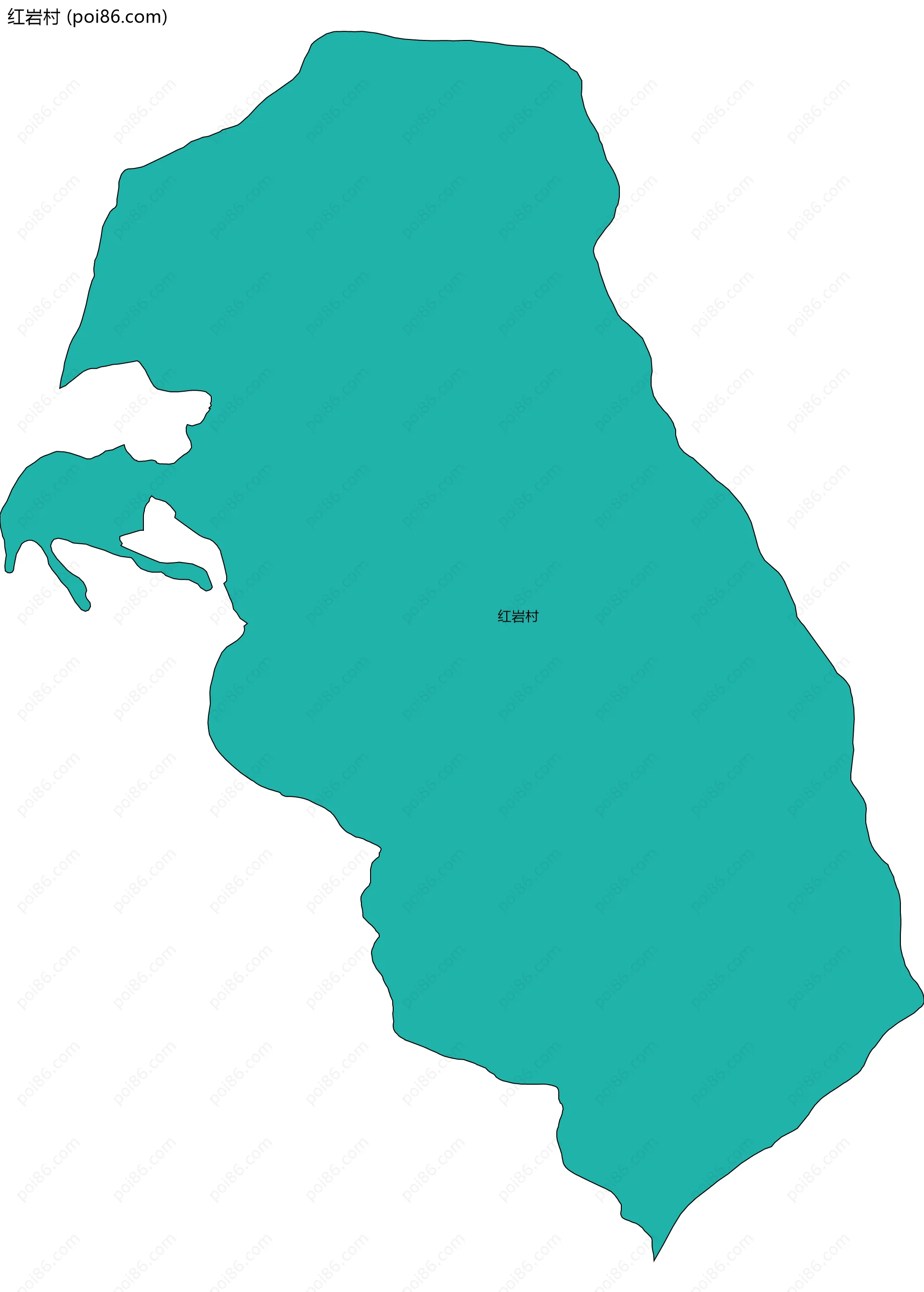 红岩村边界地图