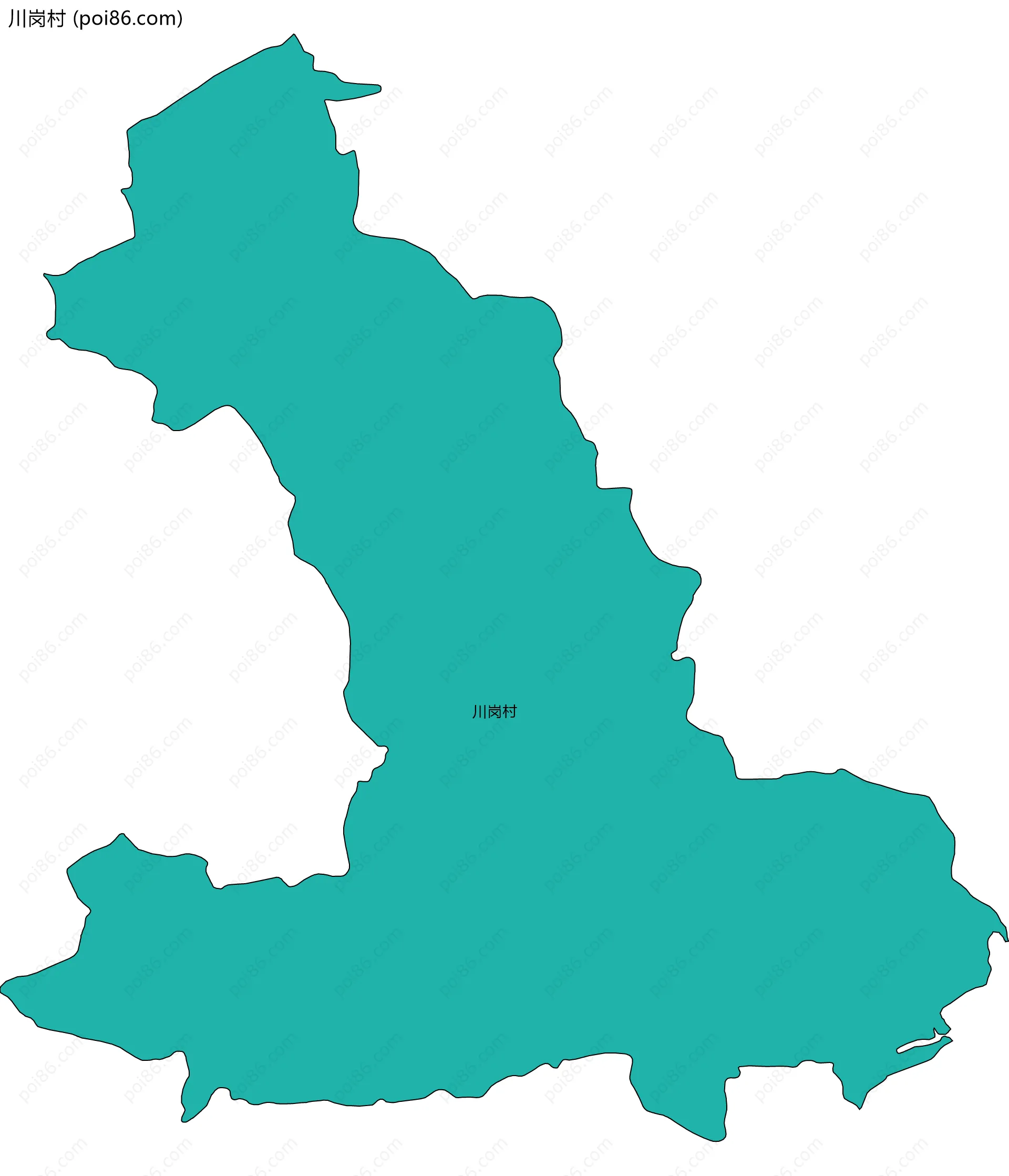 川岗村边界地图