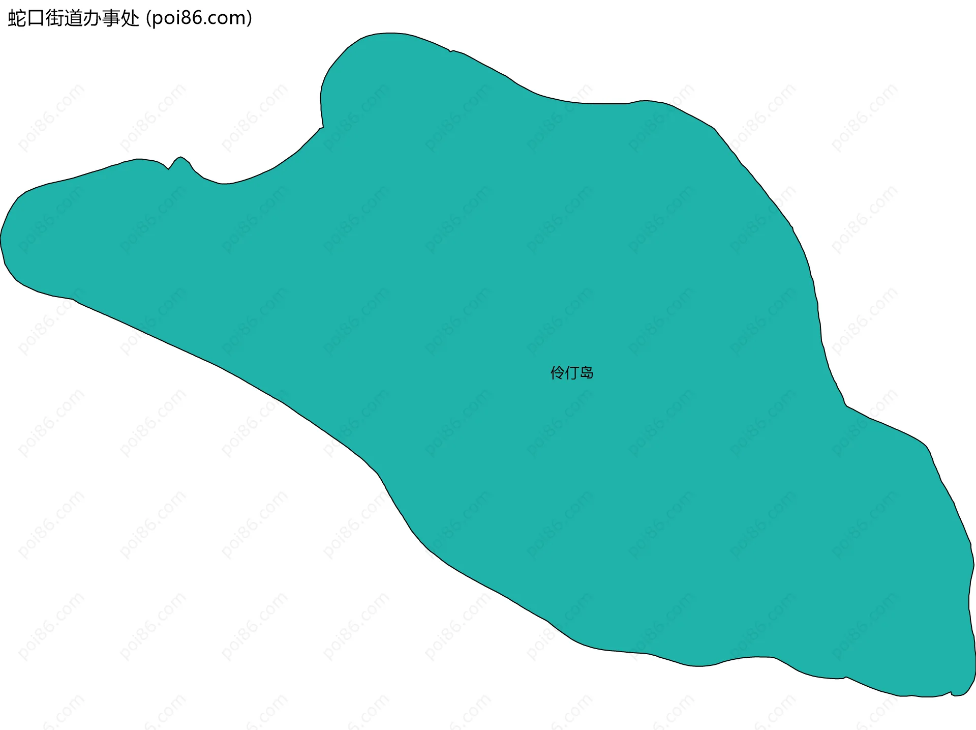蛇口街道办事处边界地图(五级行政区划)