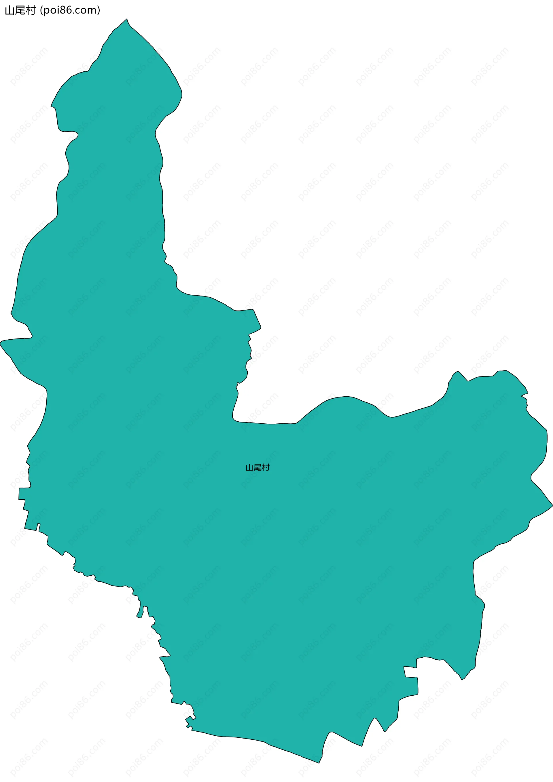 山尾村边界地图