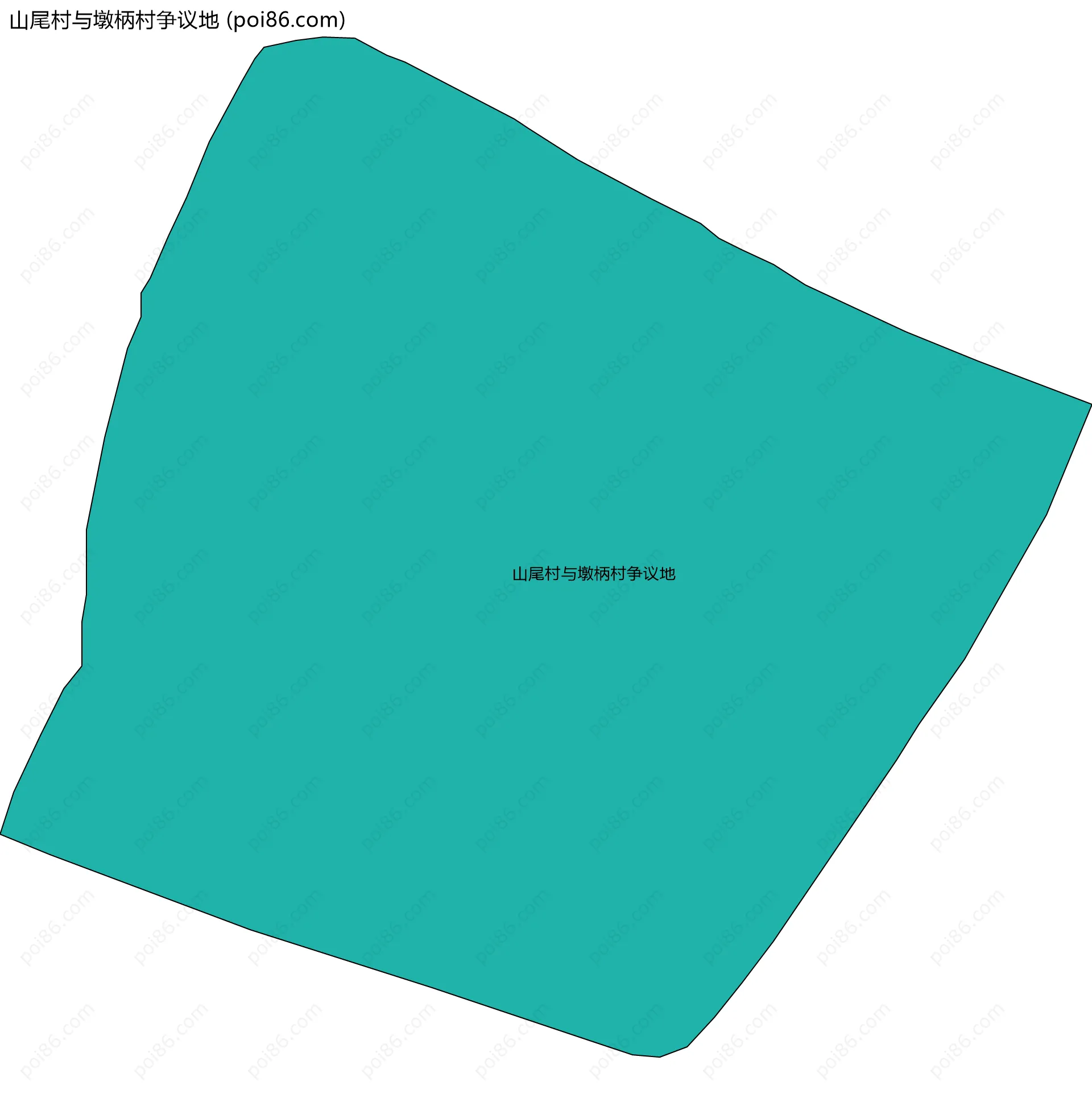 山尾村与墩柄村争议地边界地图