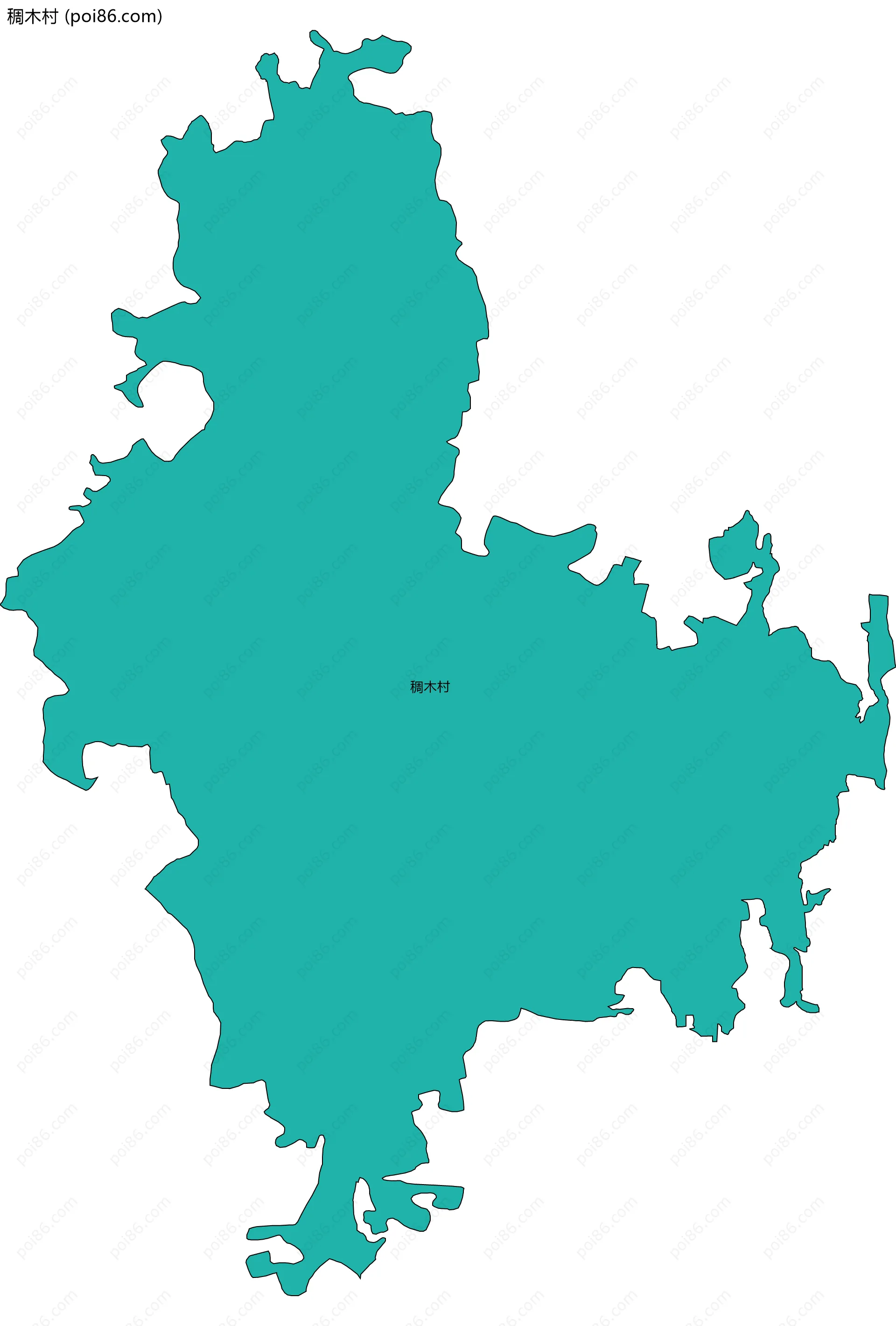 稠木村边界地图