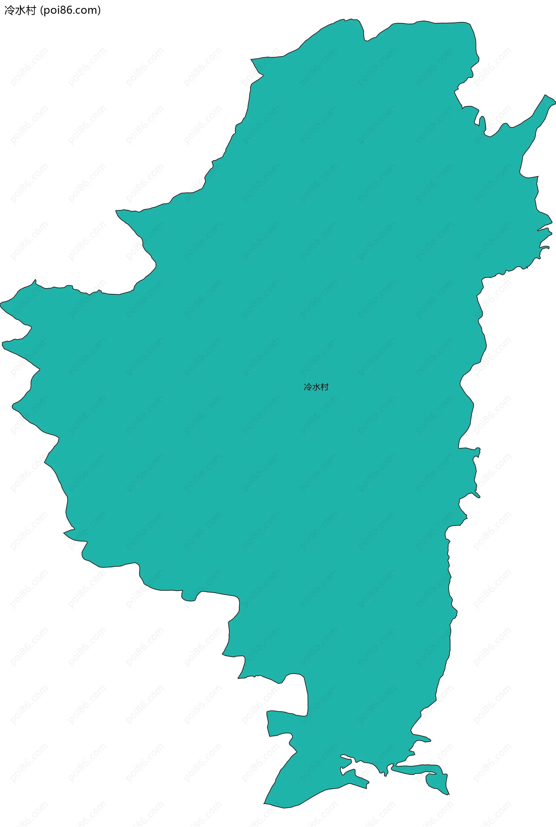 冷水村边界地图