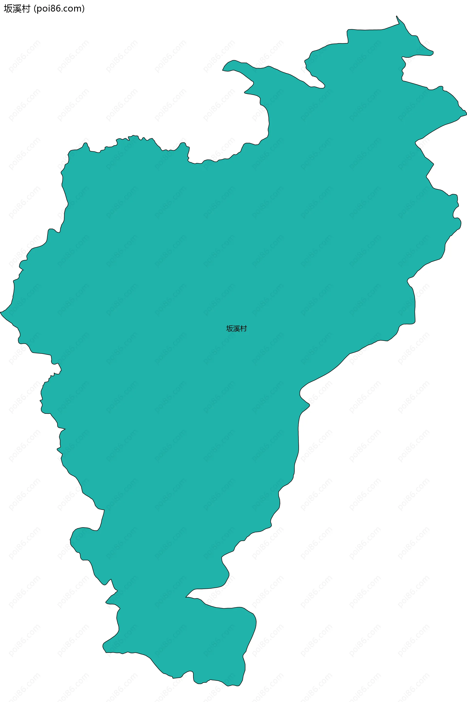 坂溪村边界地图