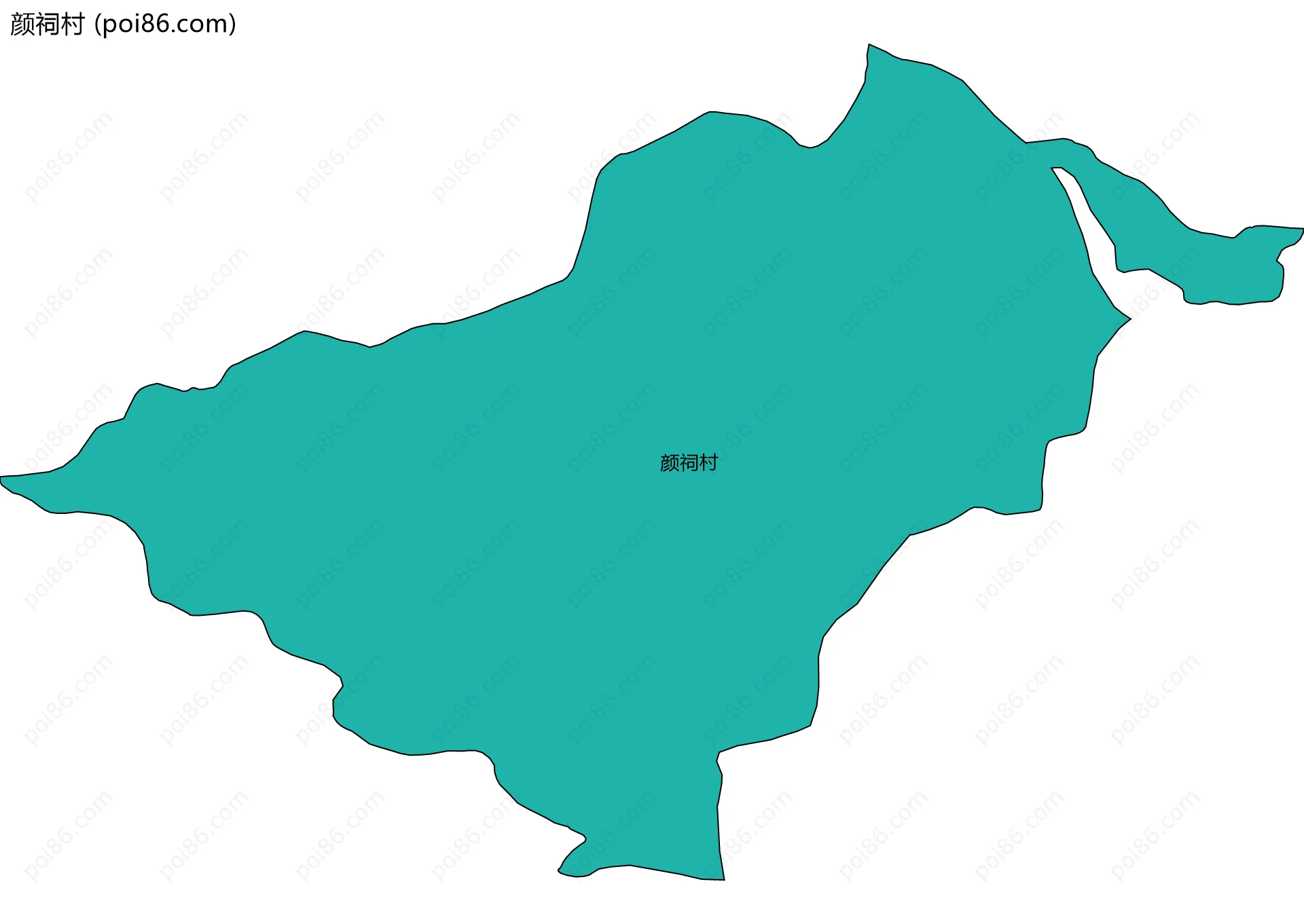 颜祠村边界地图