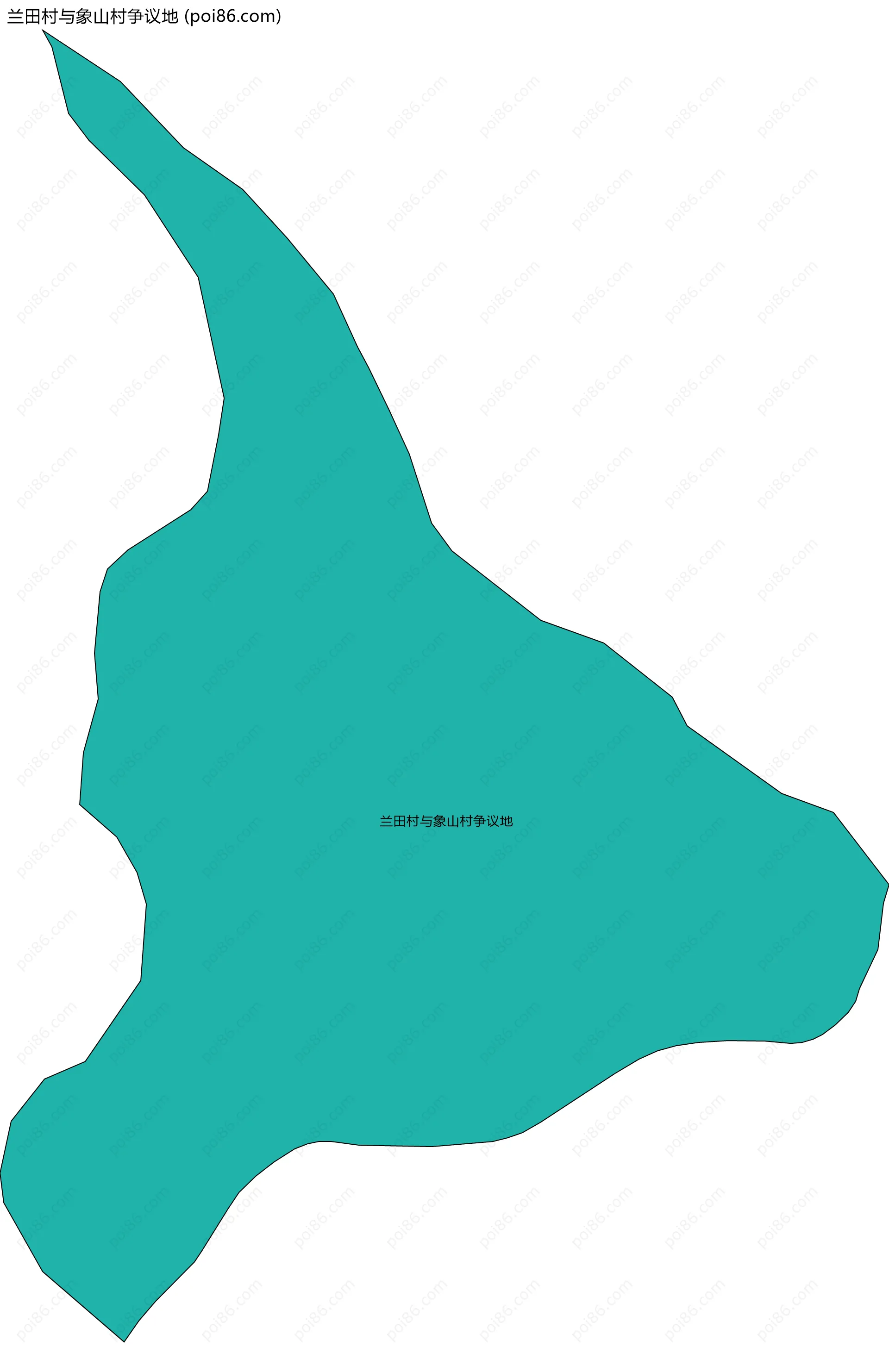 兰田村与象山村争议地边界地图