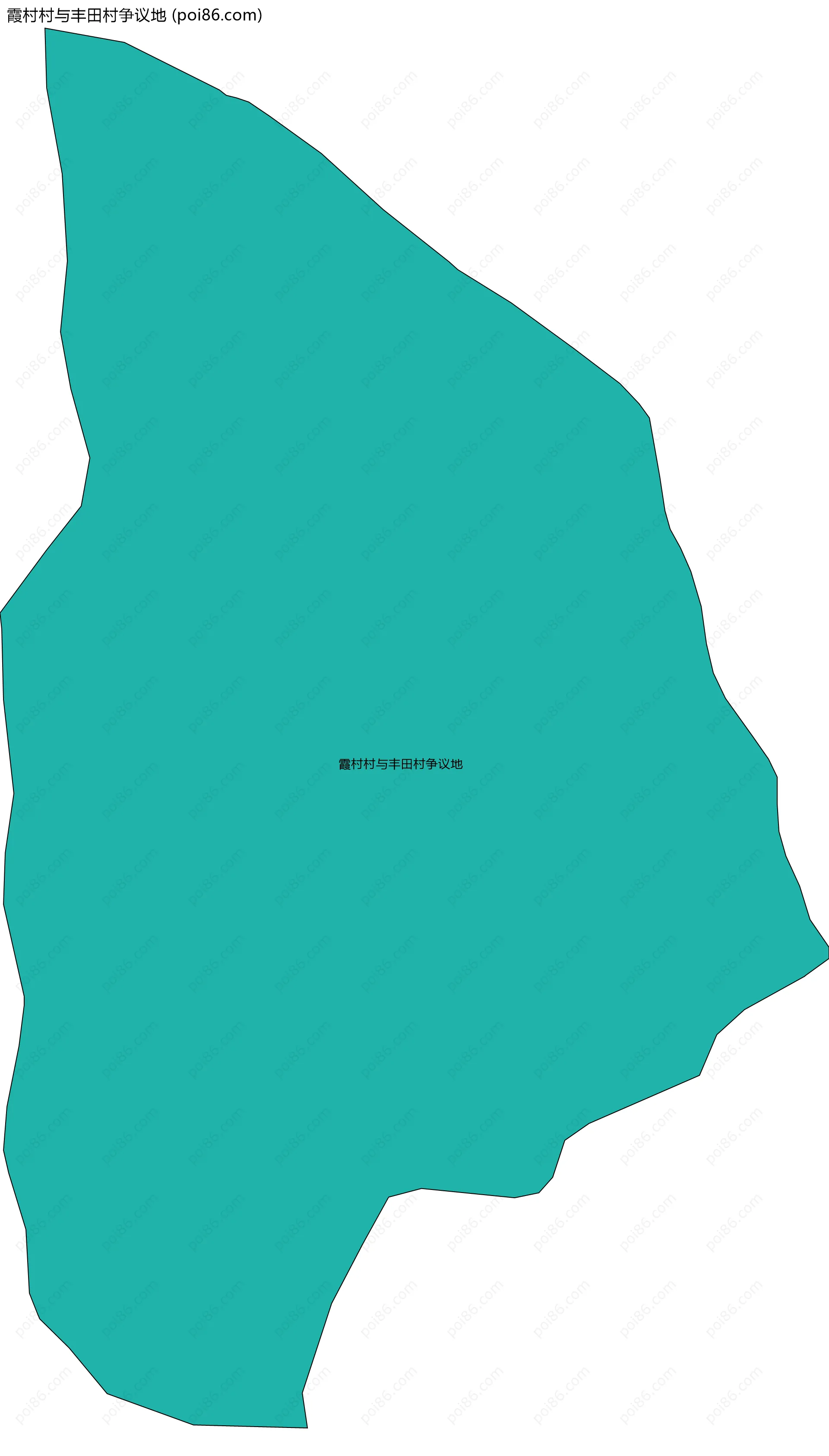 霞村村与丰田村争议地边界地图