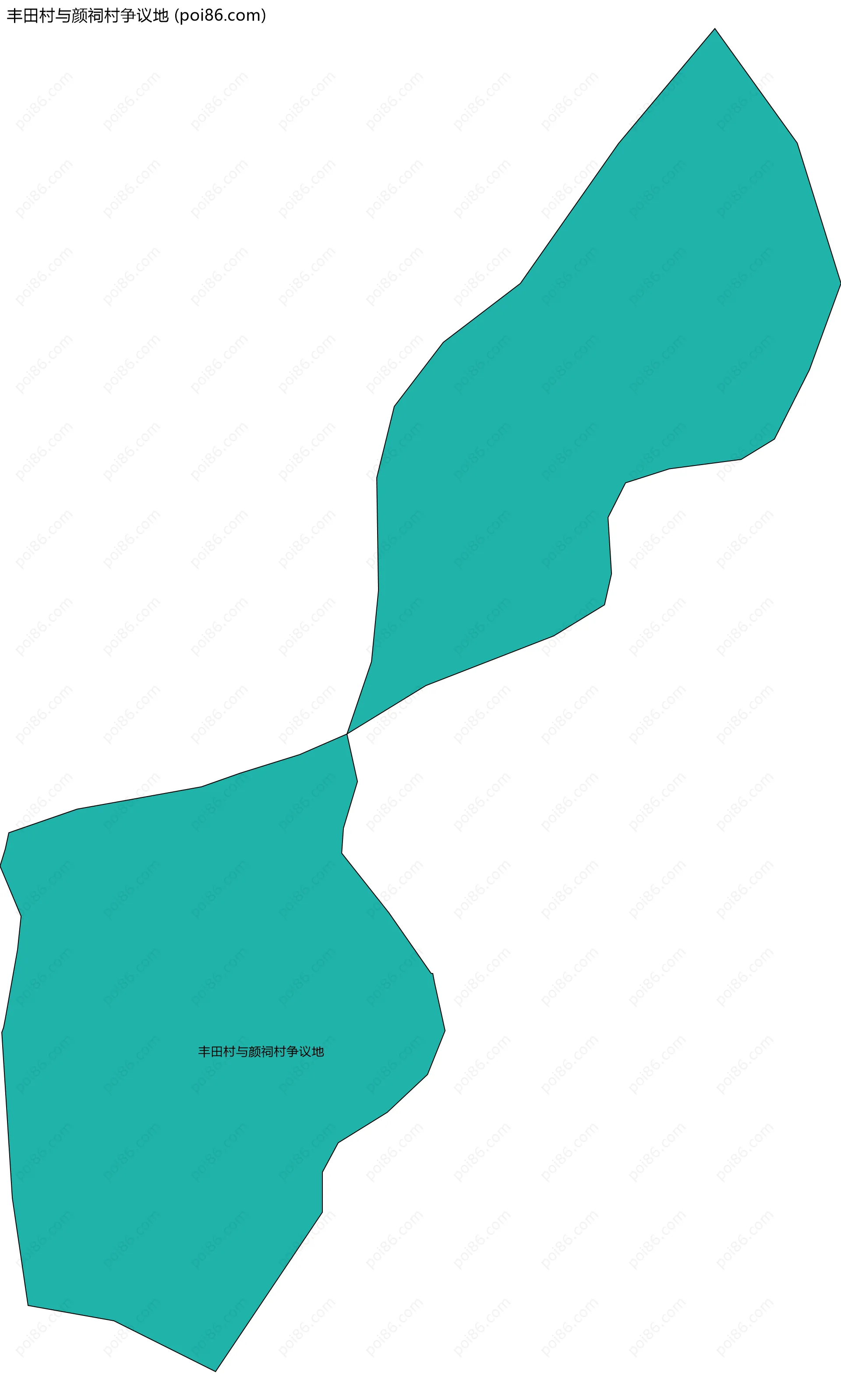 丰田村与颜祠村争议地边界地图