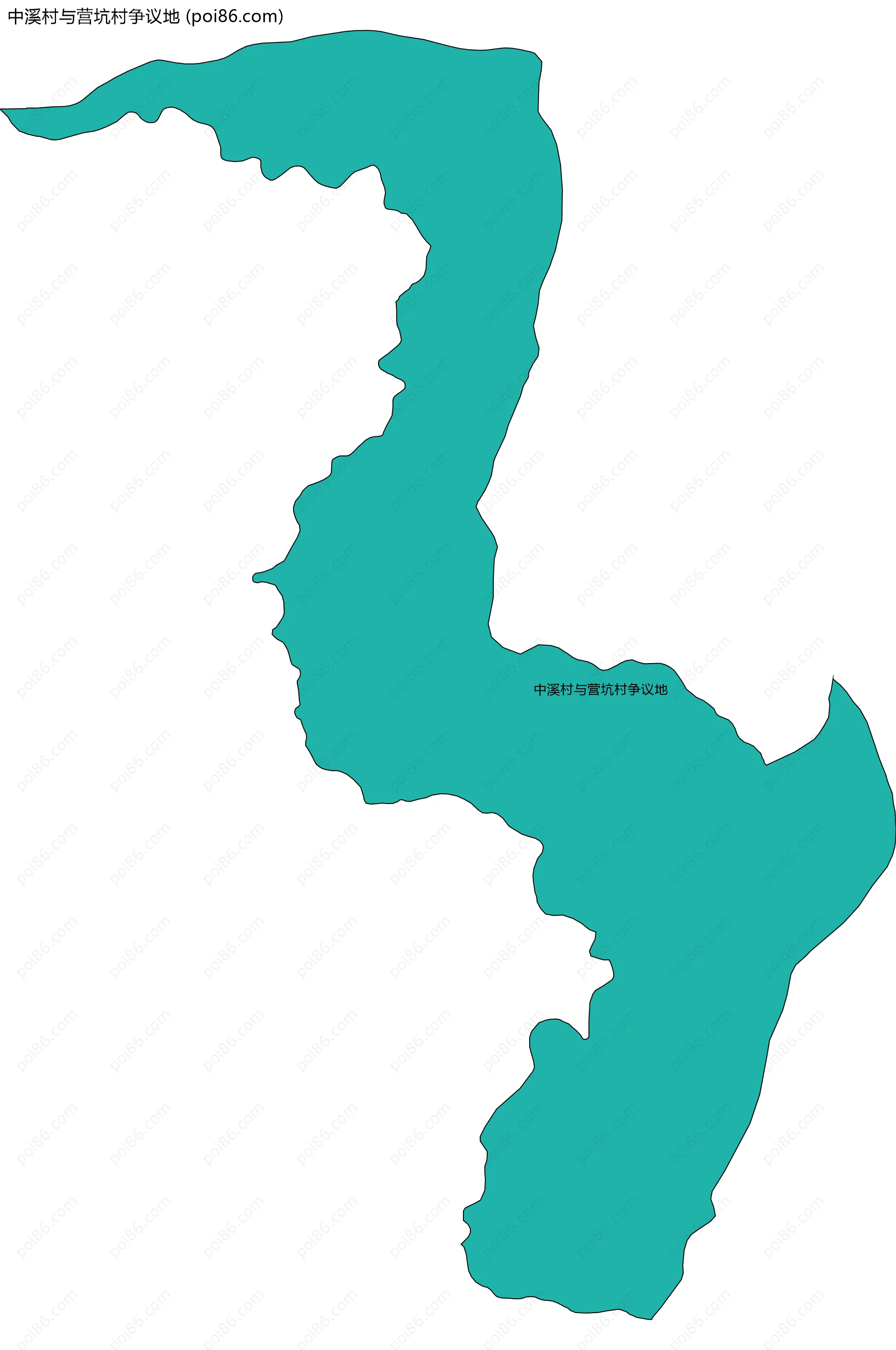 中溪村与营坑村争议地边界地图