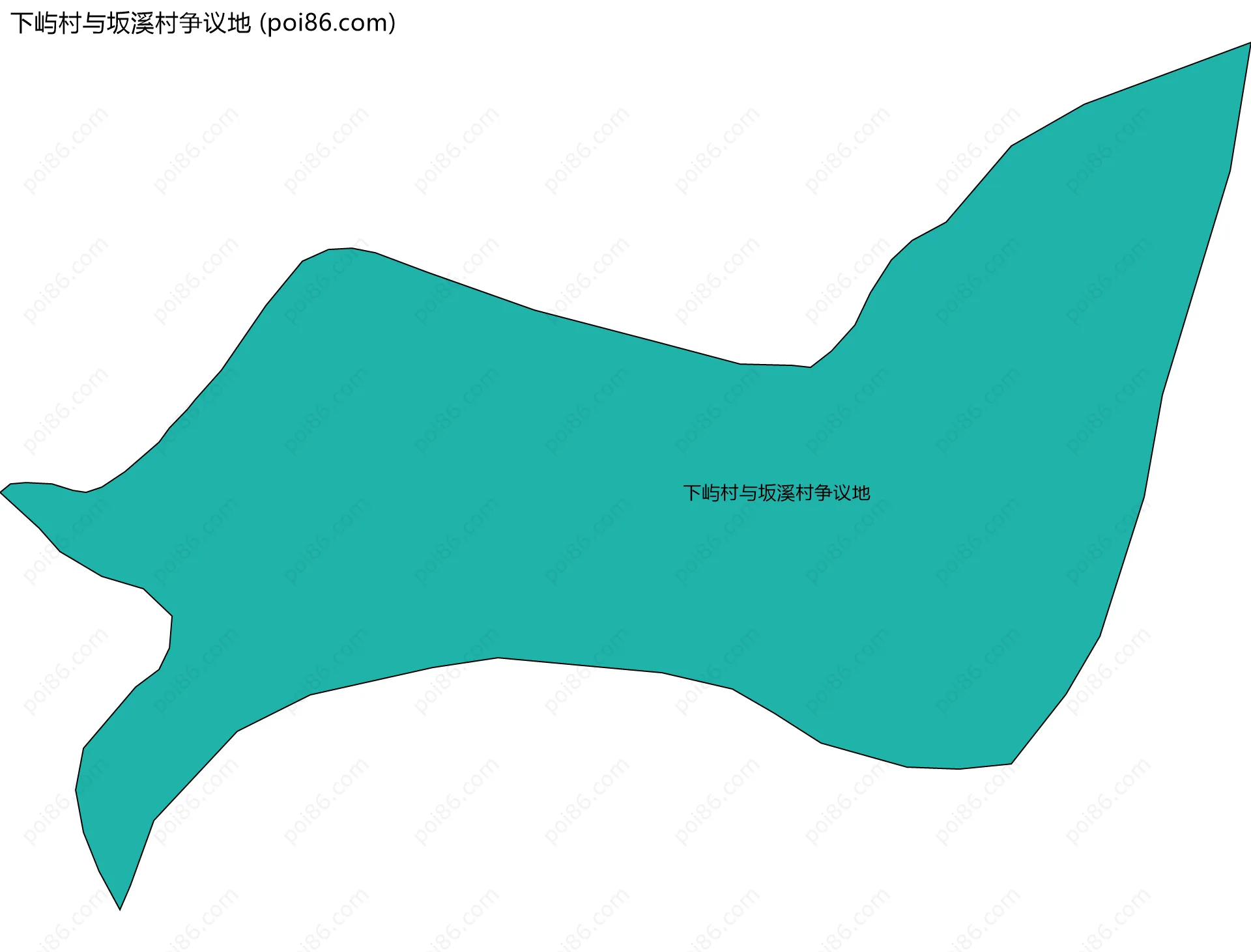 下屿村与坂溪村争议地边界地图