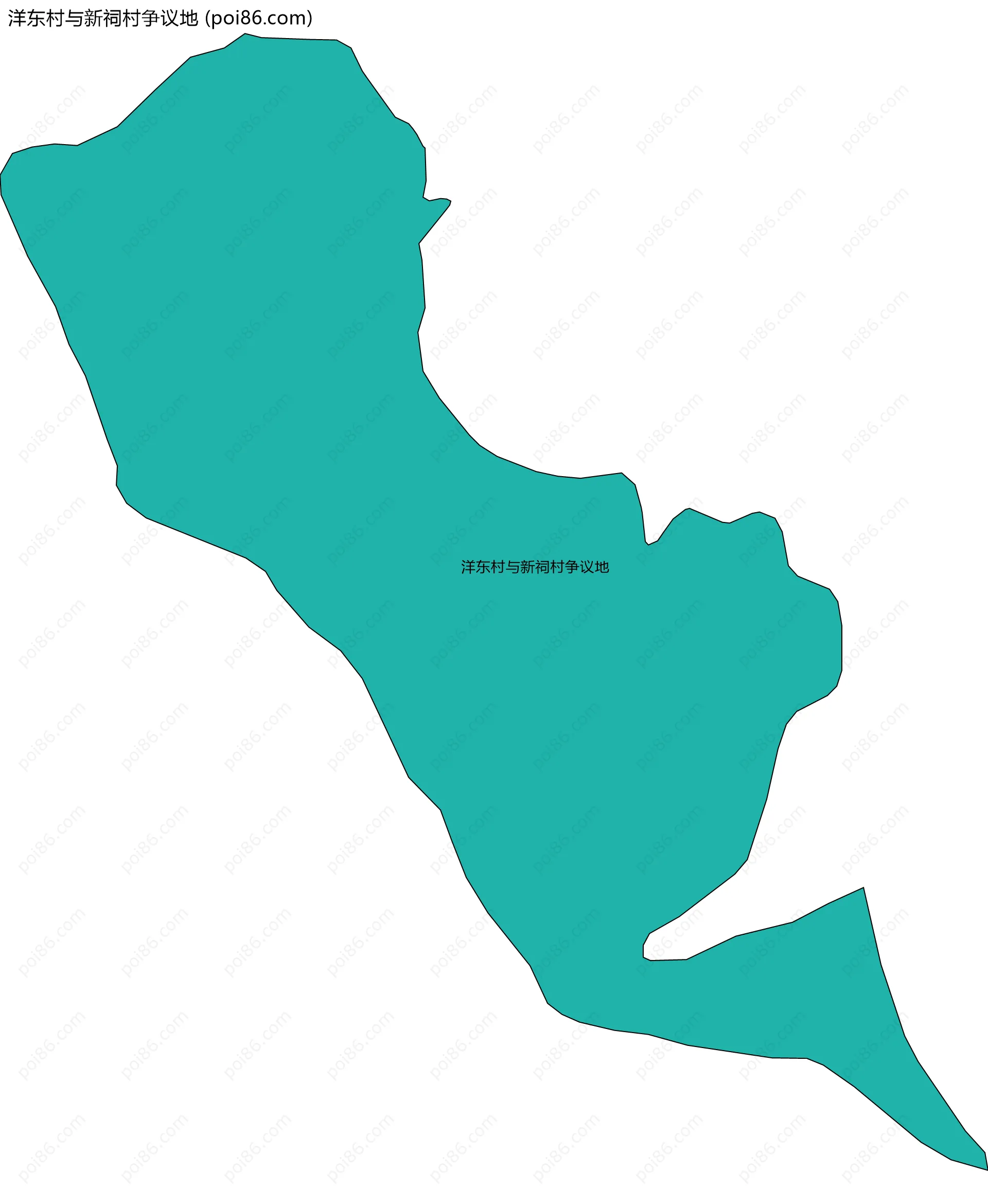 洋东村与新祠村争议地边界地图