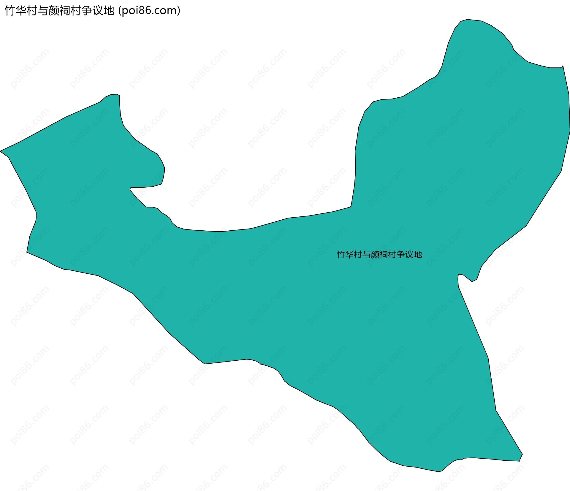 竹华村与颜祠村争议地边界地图