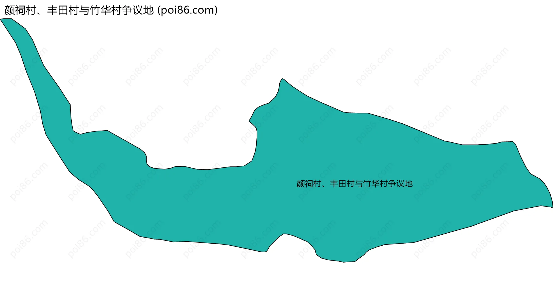颜祠村、丰田村与竹华村争议地边界地图