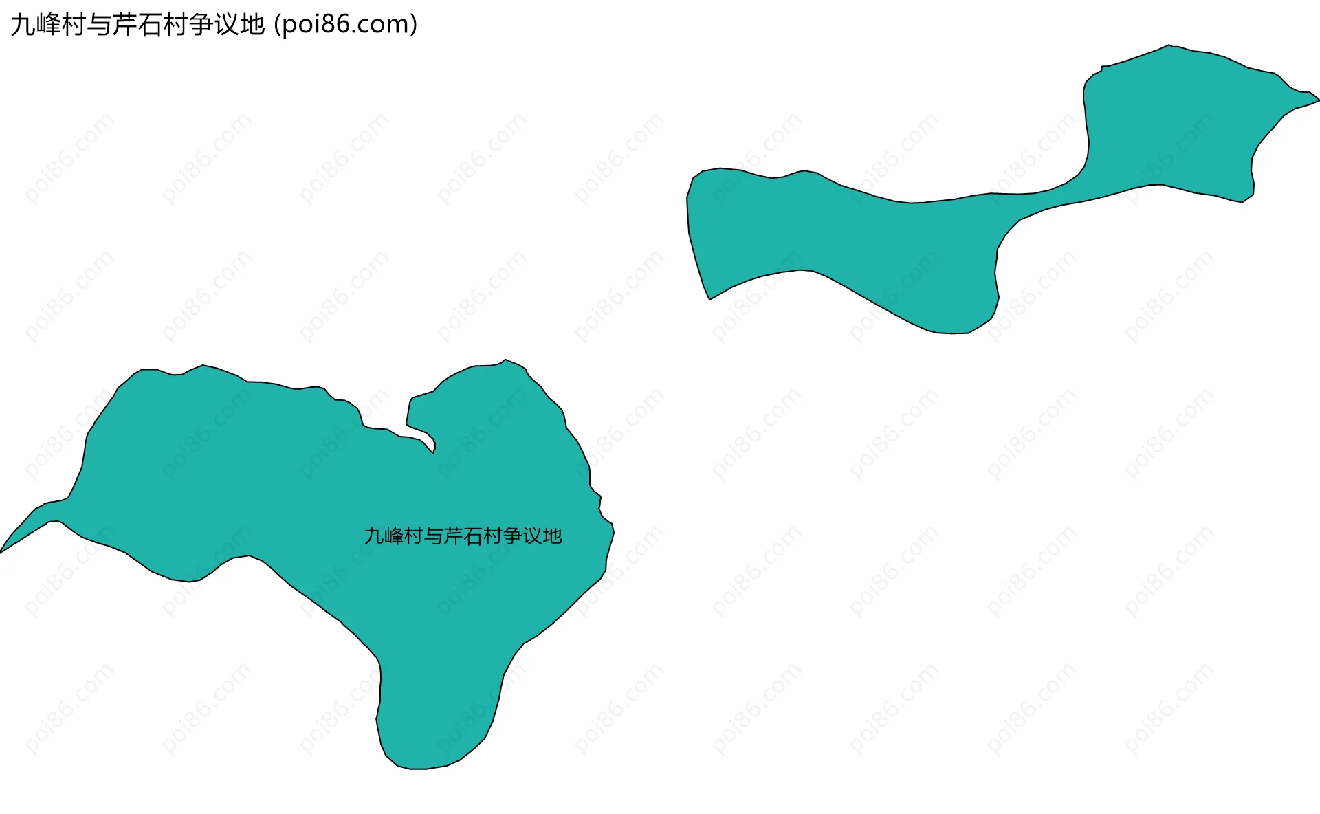 九峰村与芹石村争议地边界地图