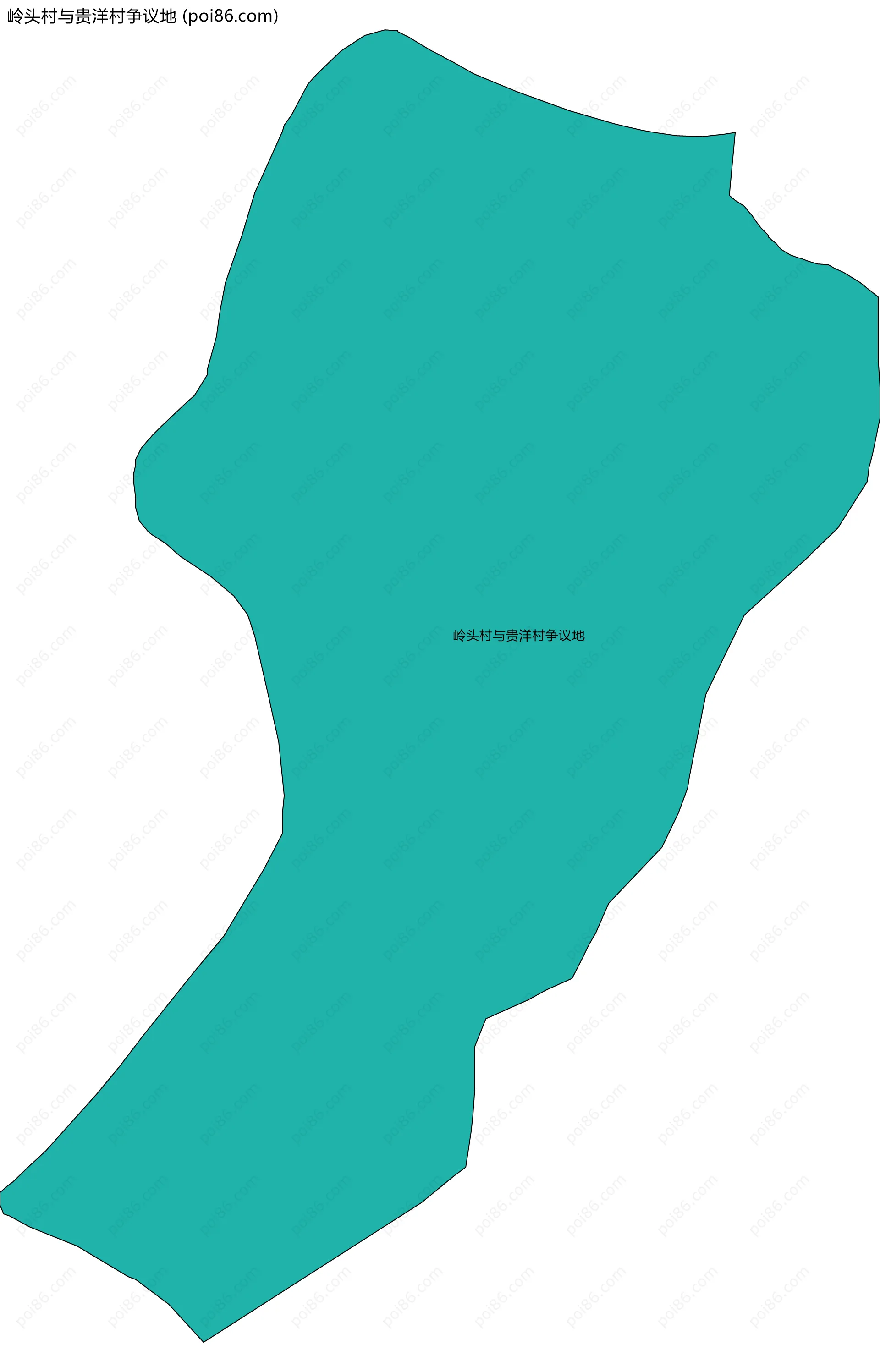 岭头村与贵洋村争议地边界地图