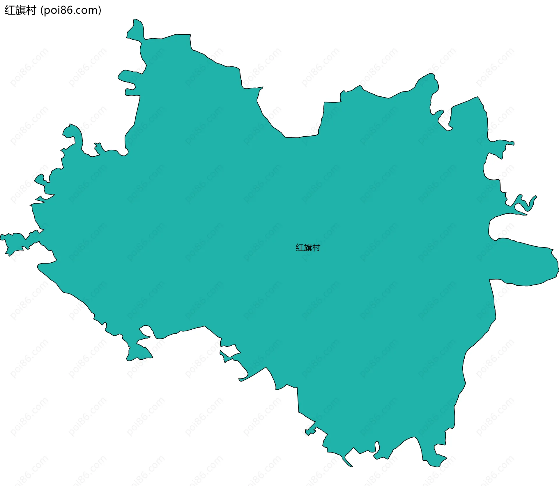 红旗村边界地图