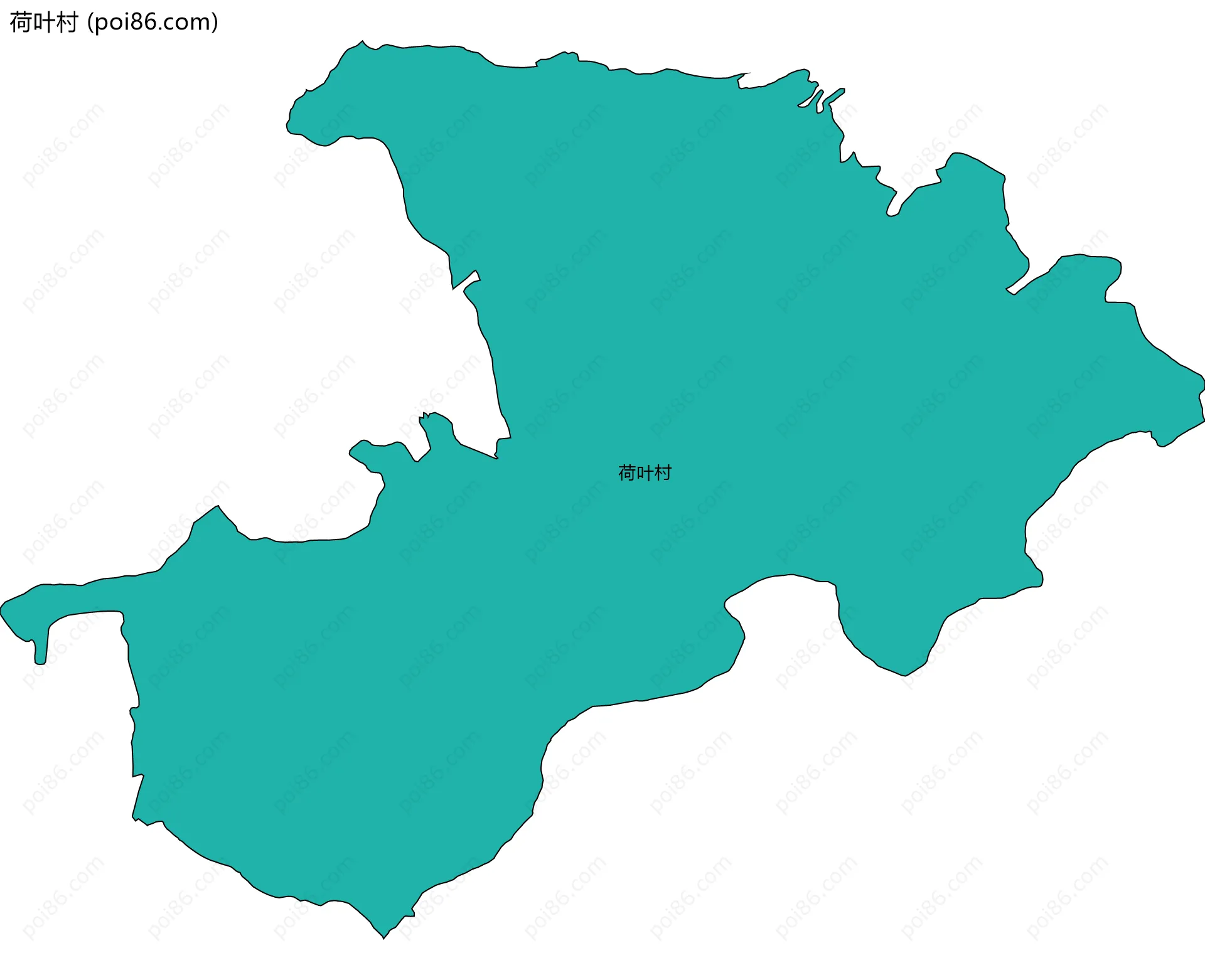 荷叶村边界地图