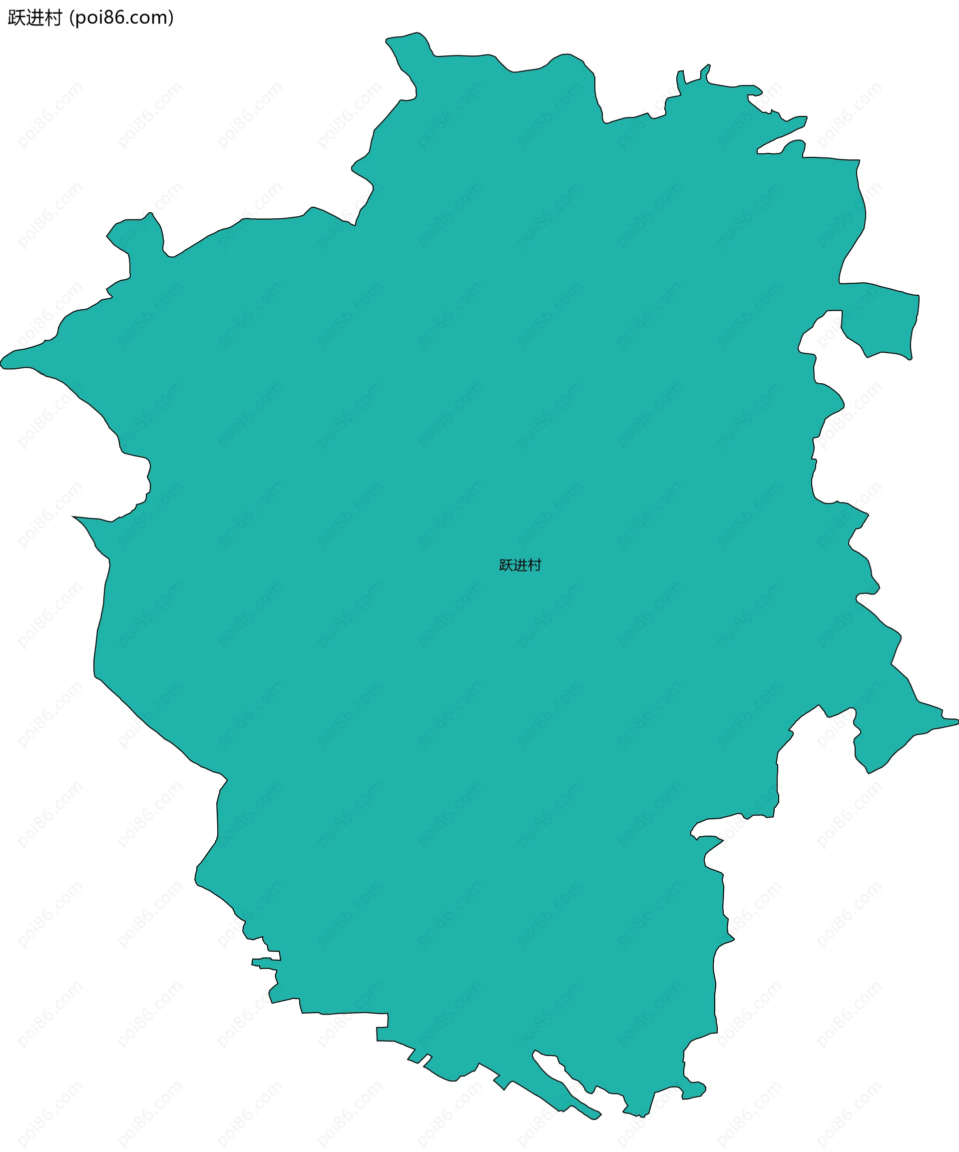 跃进村边界地图