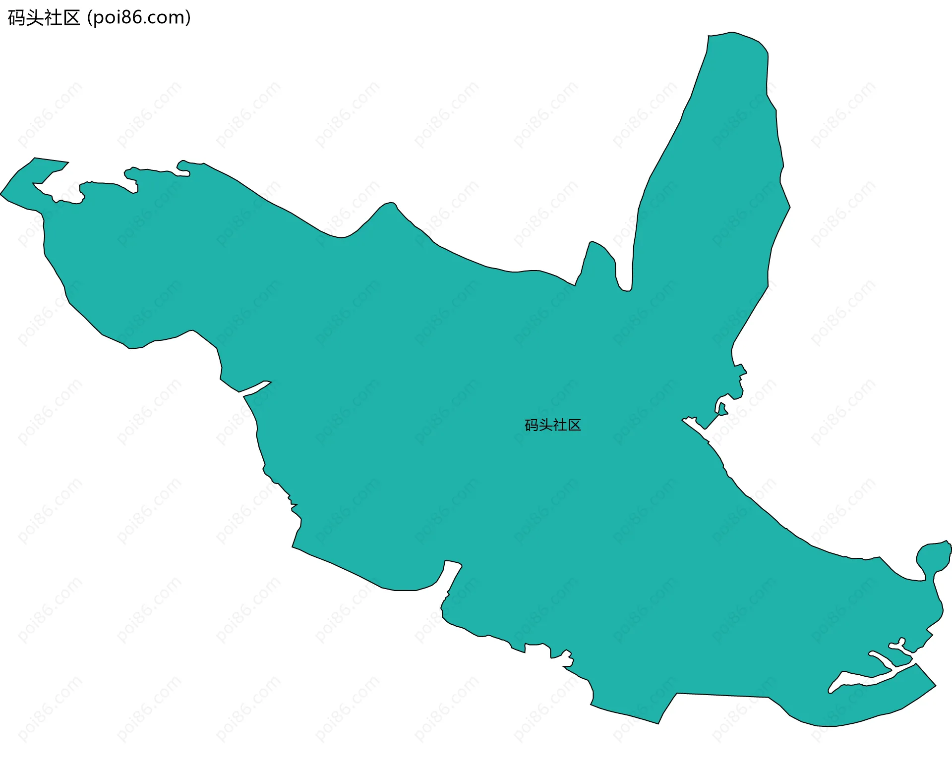 码头社区边界地图