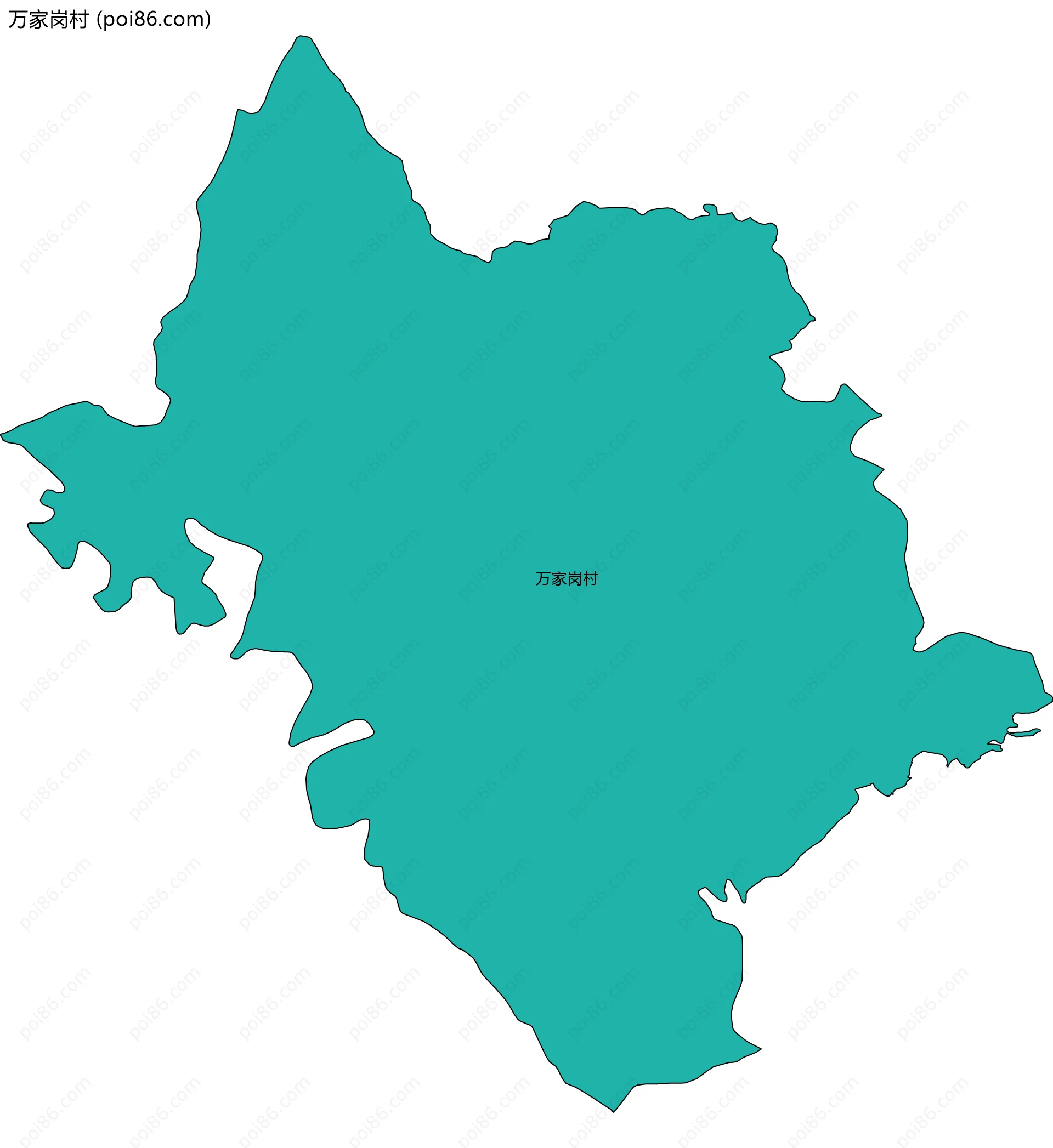 万家岗村边界地图