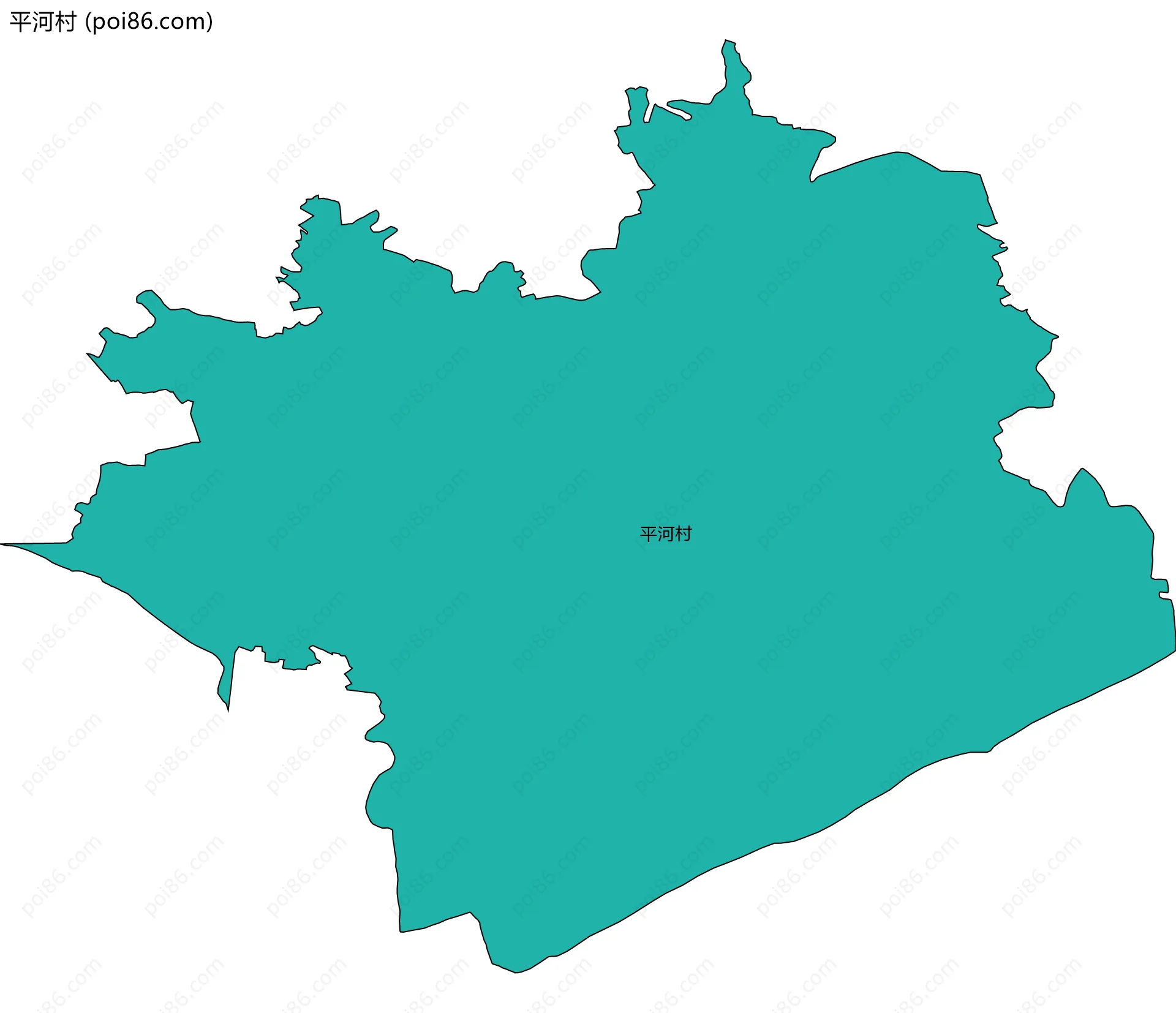 平河村边界地图