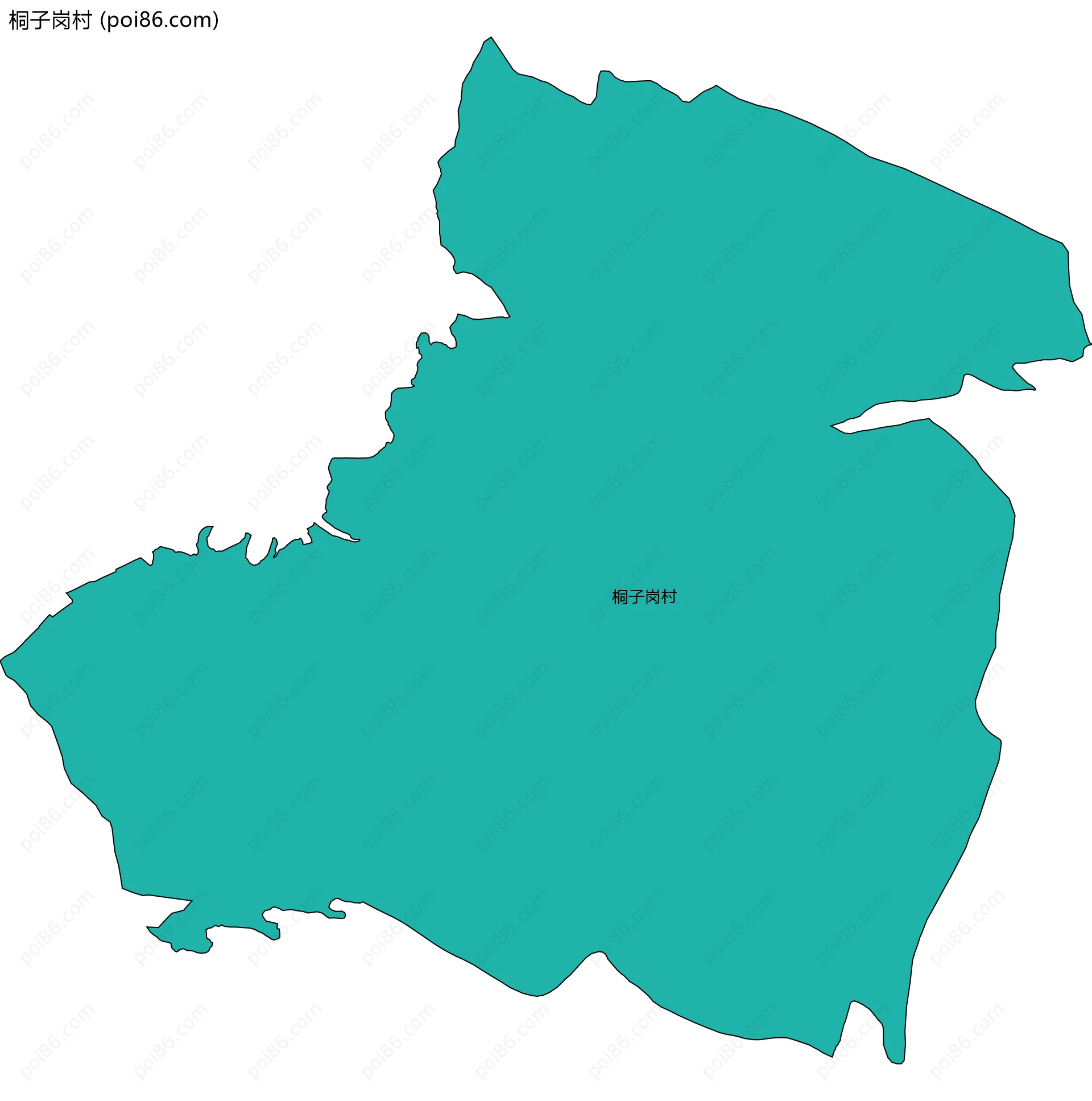 桐子岗村边界地图