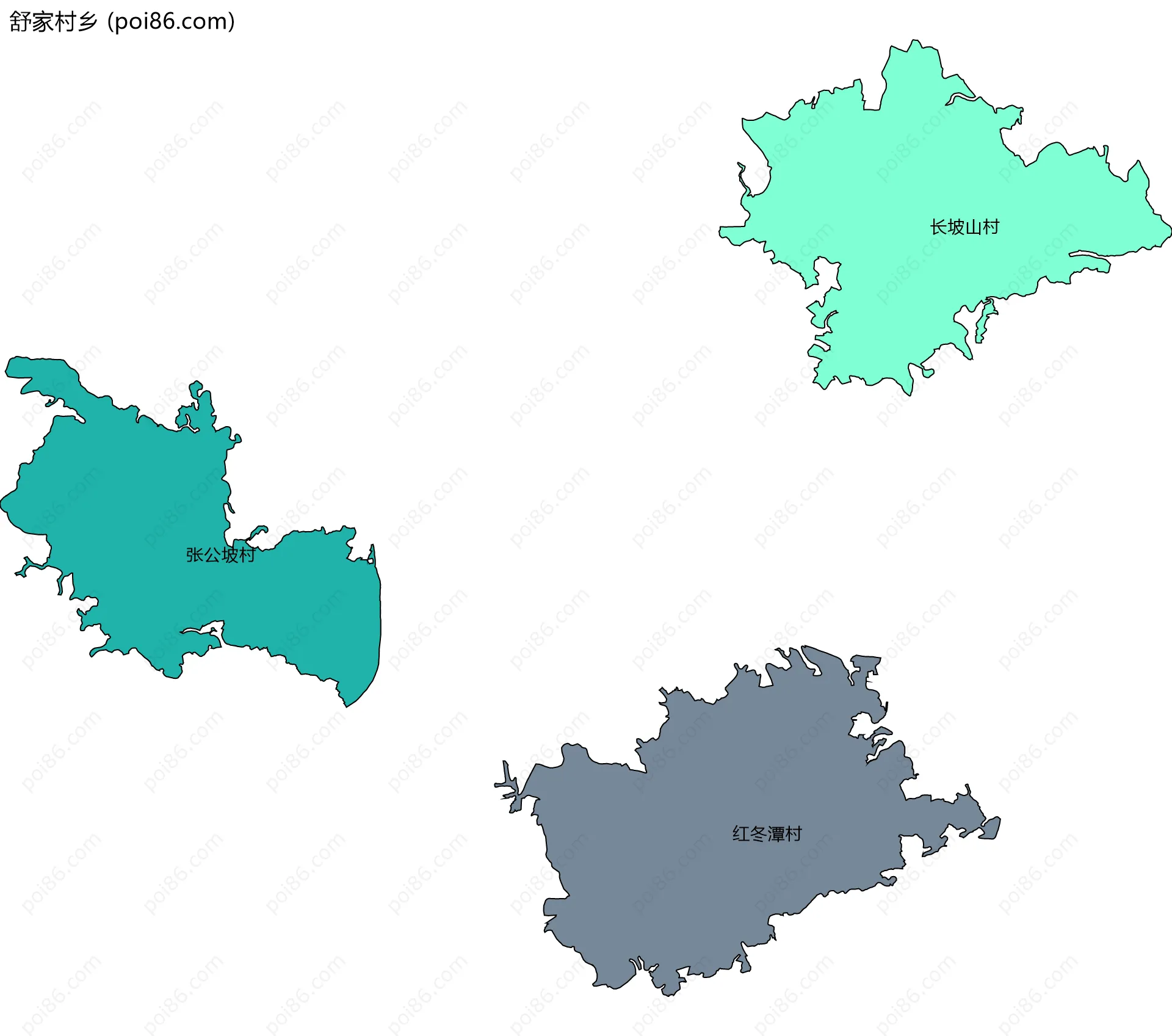 舒家村乡边界地图(五级行政区划)