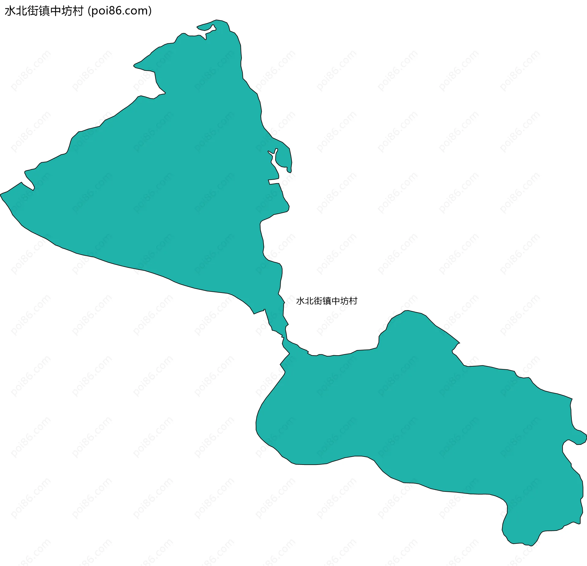 水北街镇中坊村边界地图