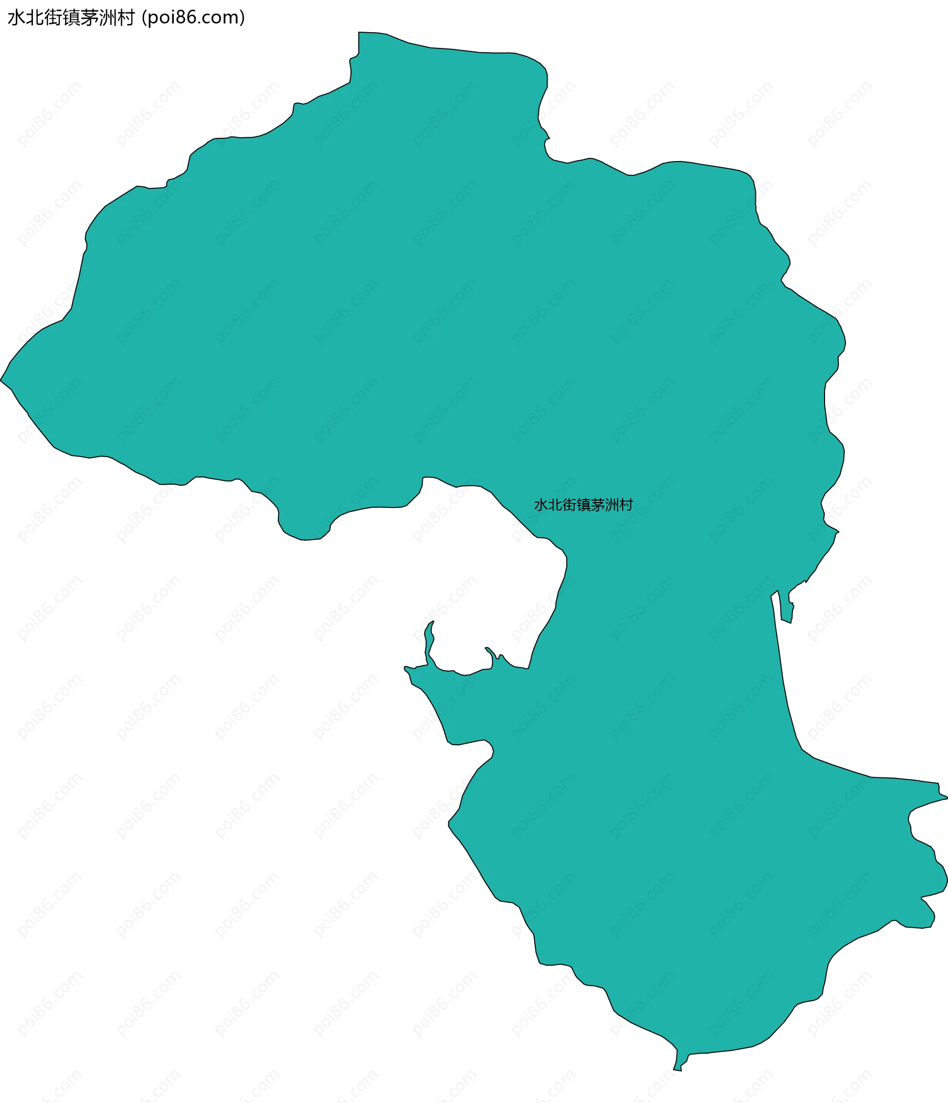 水北街镇茅洲村边界地图