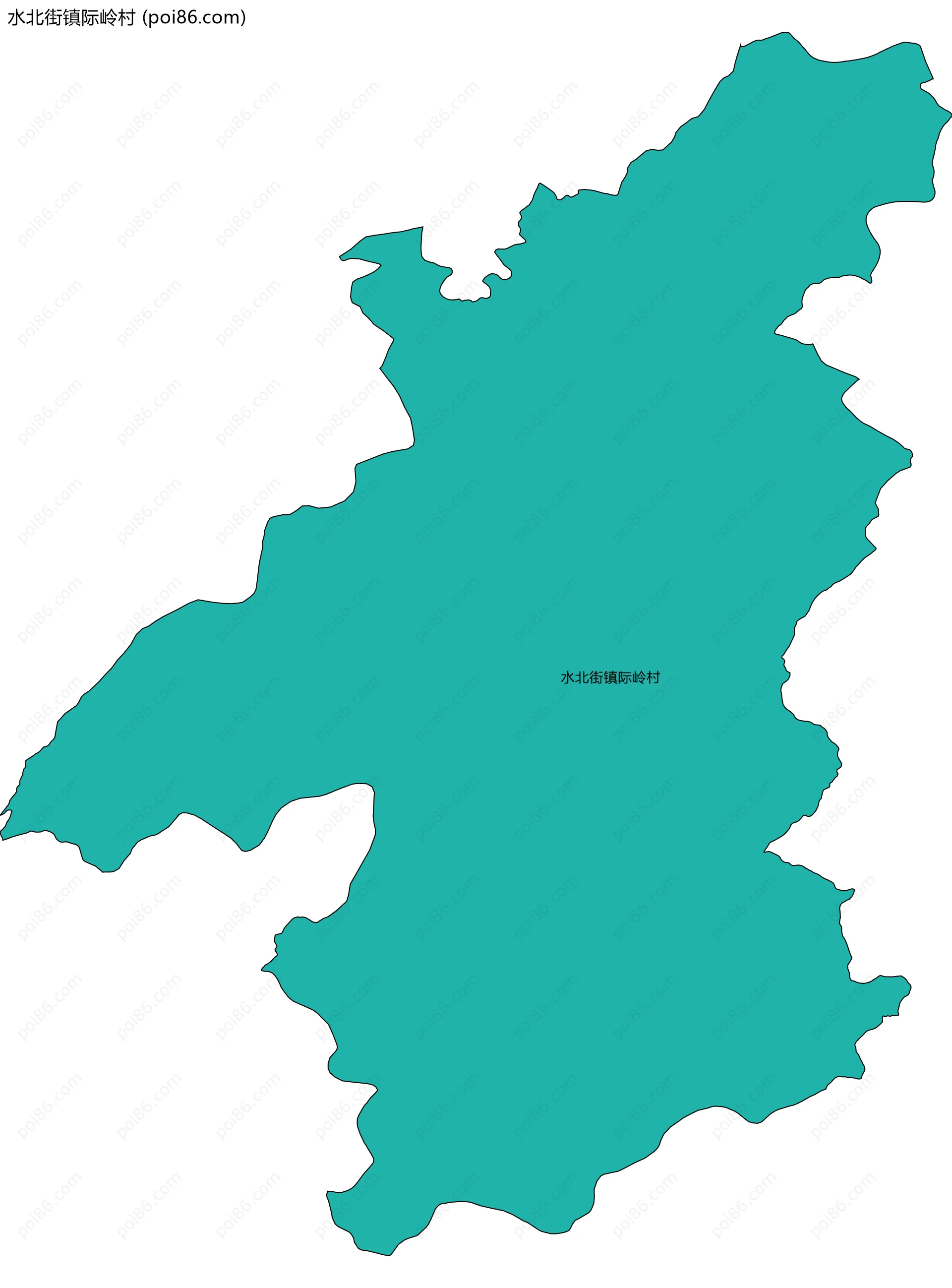 水北街镇际岭村边界地图