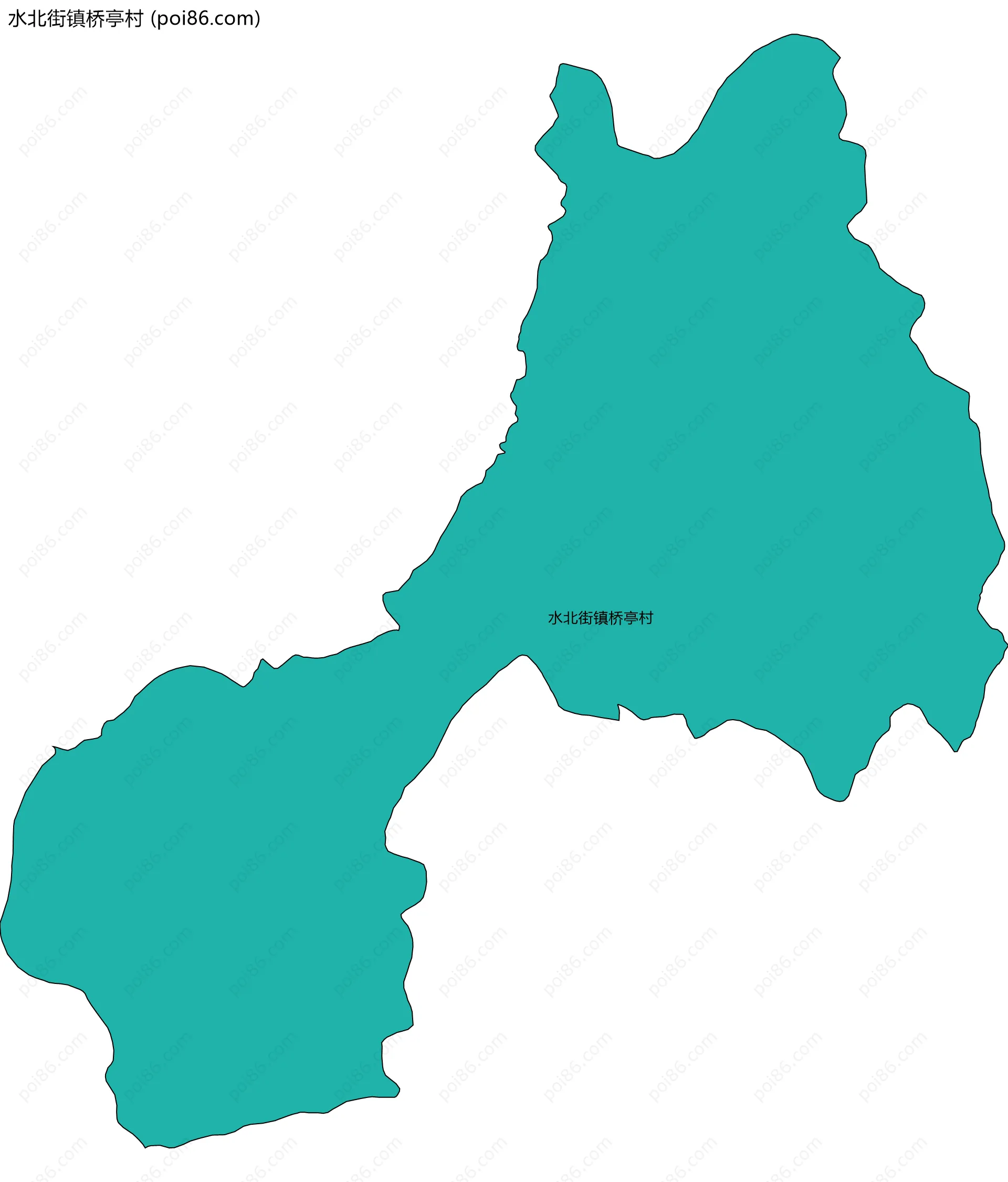 水北街镇桥亭村边界地图