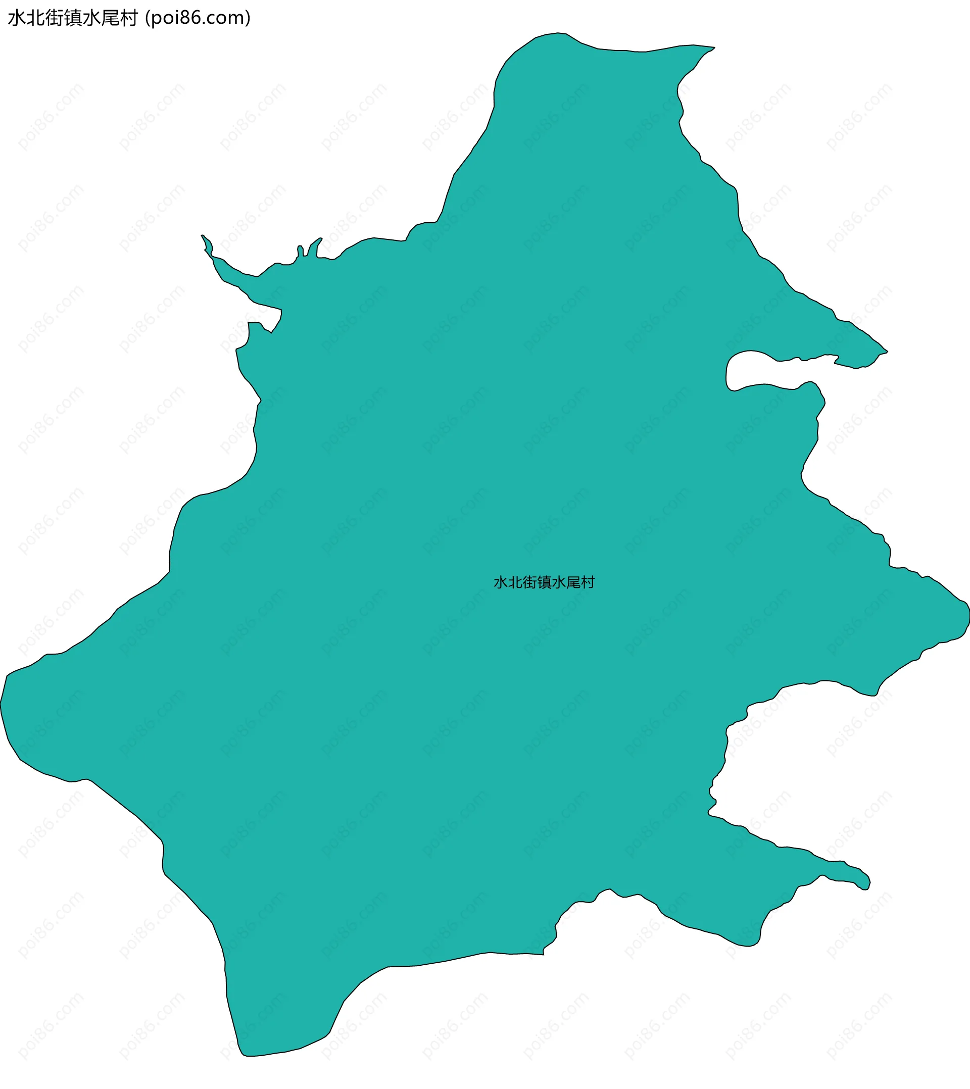 水北街镇水尾村边界地图