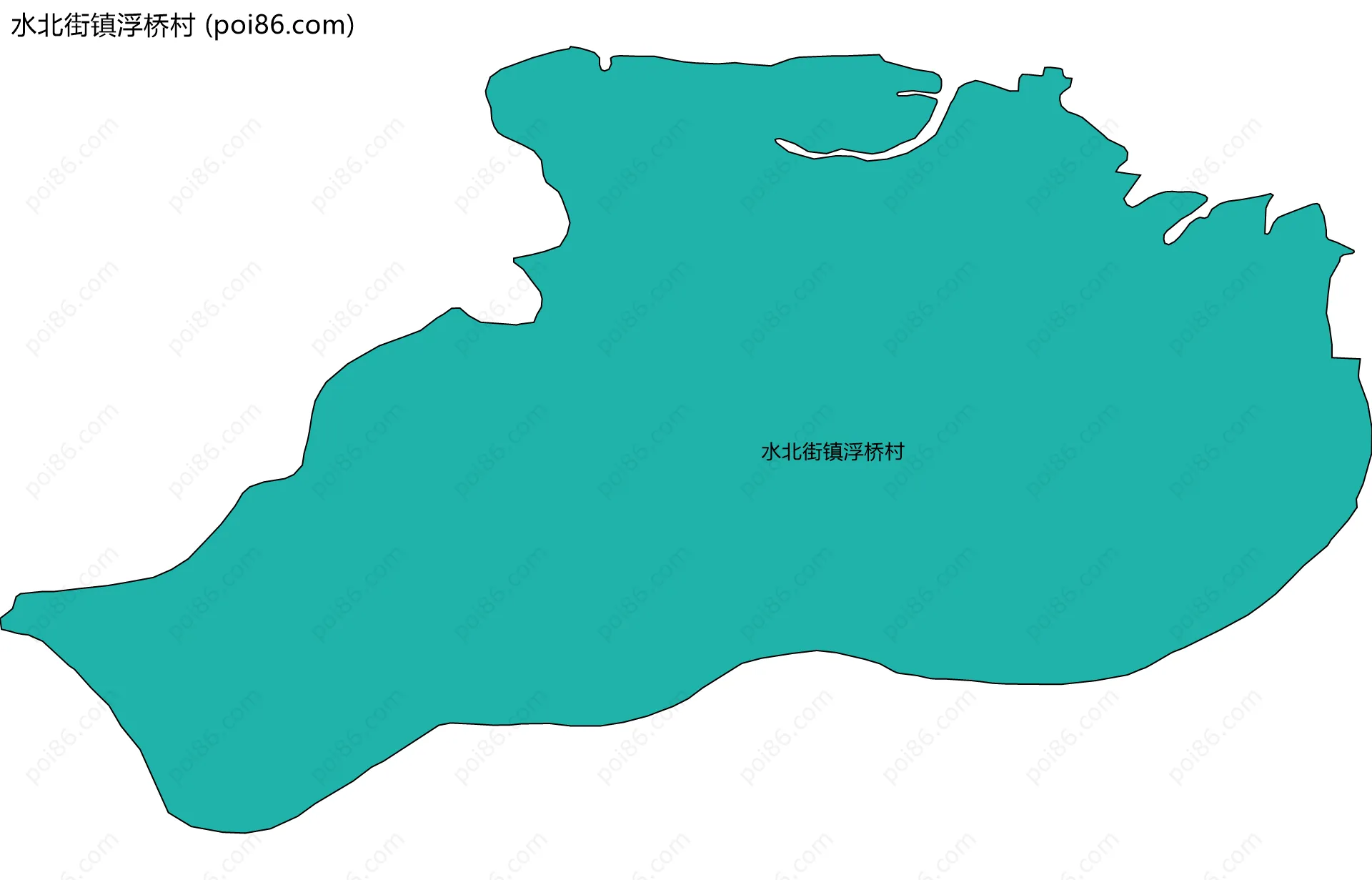 水北街镇浮桥村边界地图