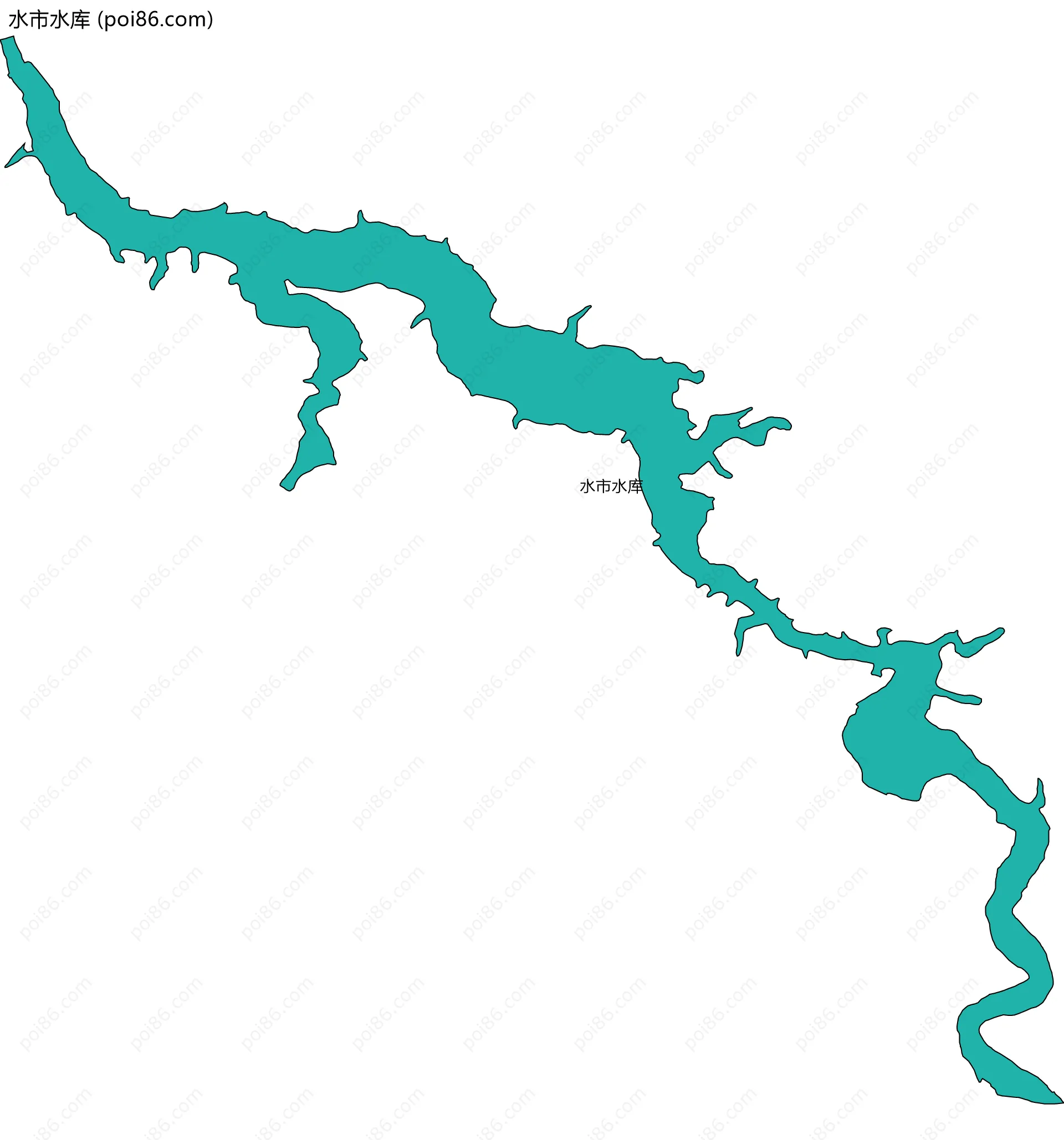 水市水库边界地图