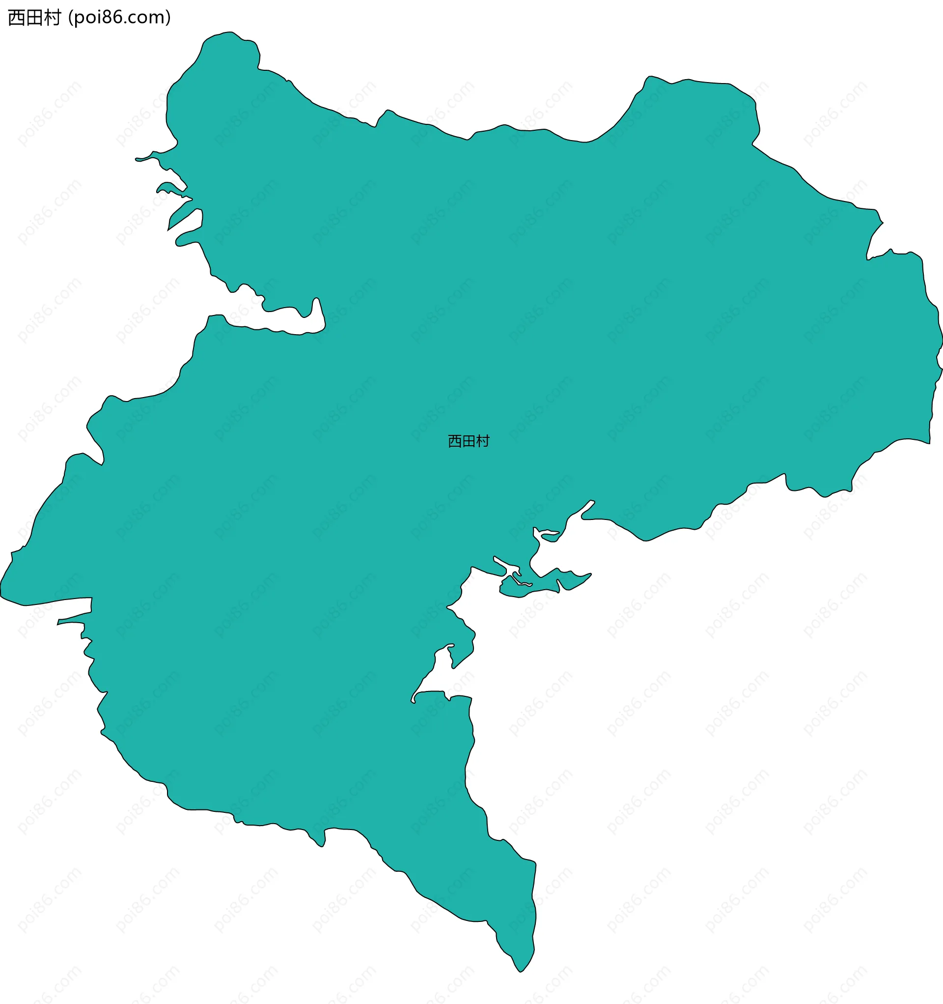 西田村边界地图