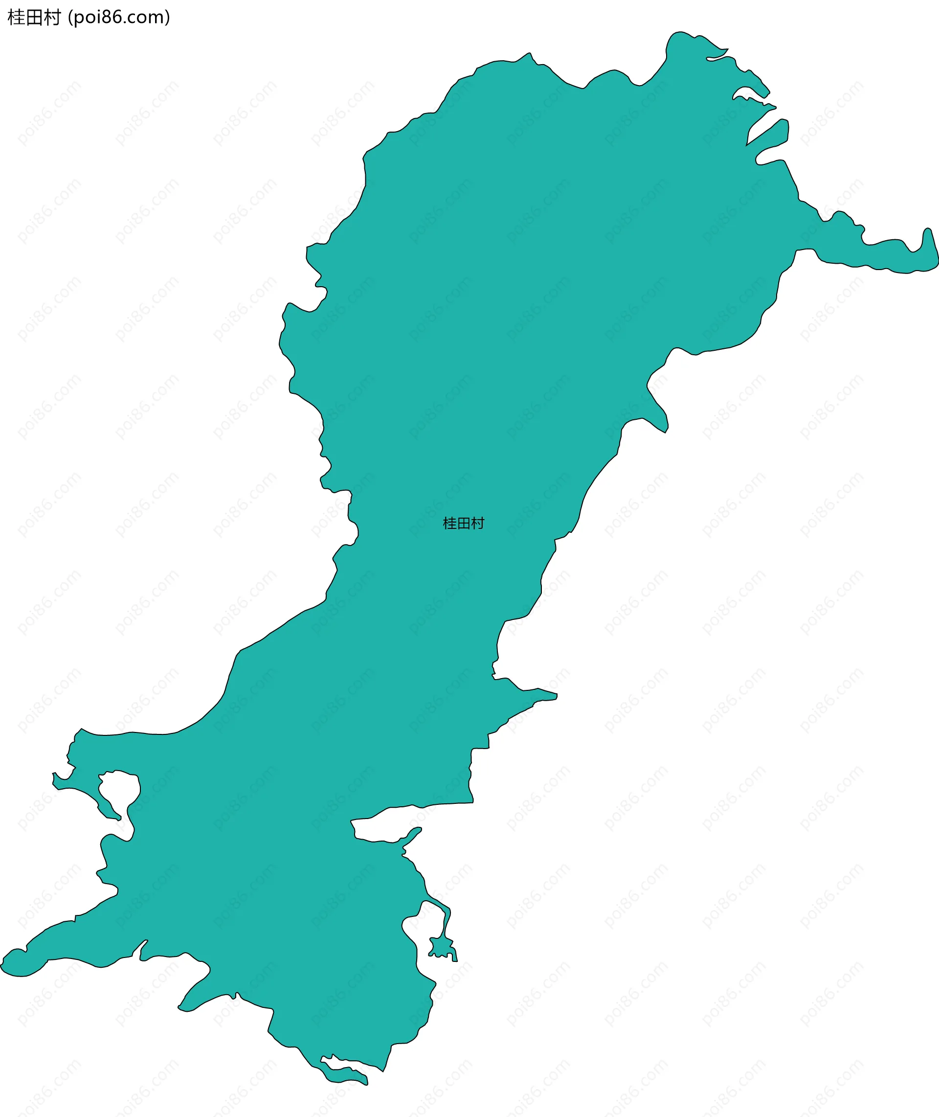 桂田村边界地图