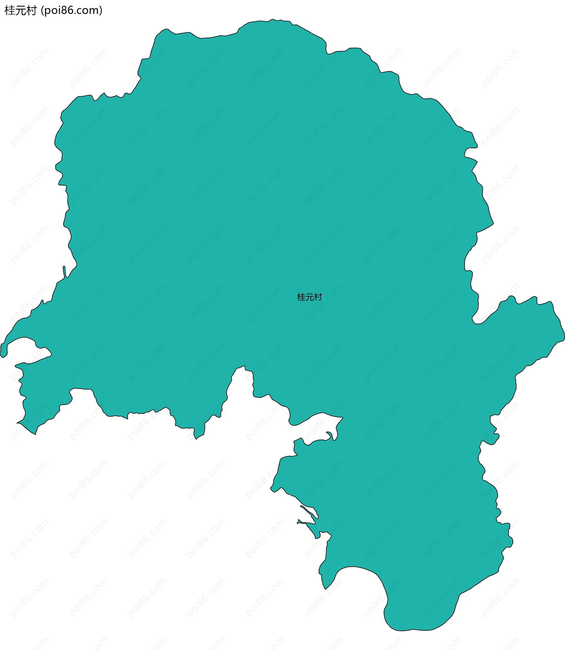桂元村边界地图