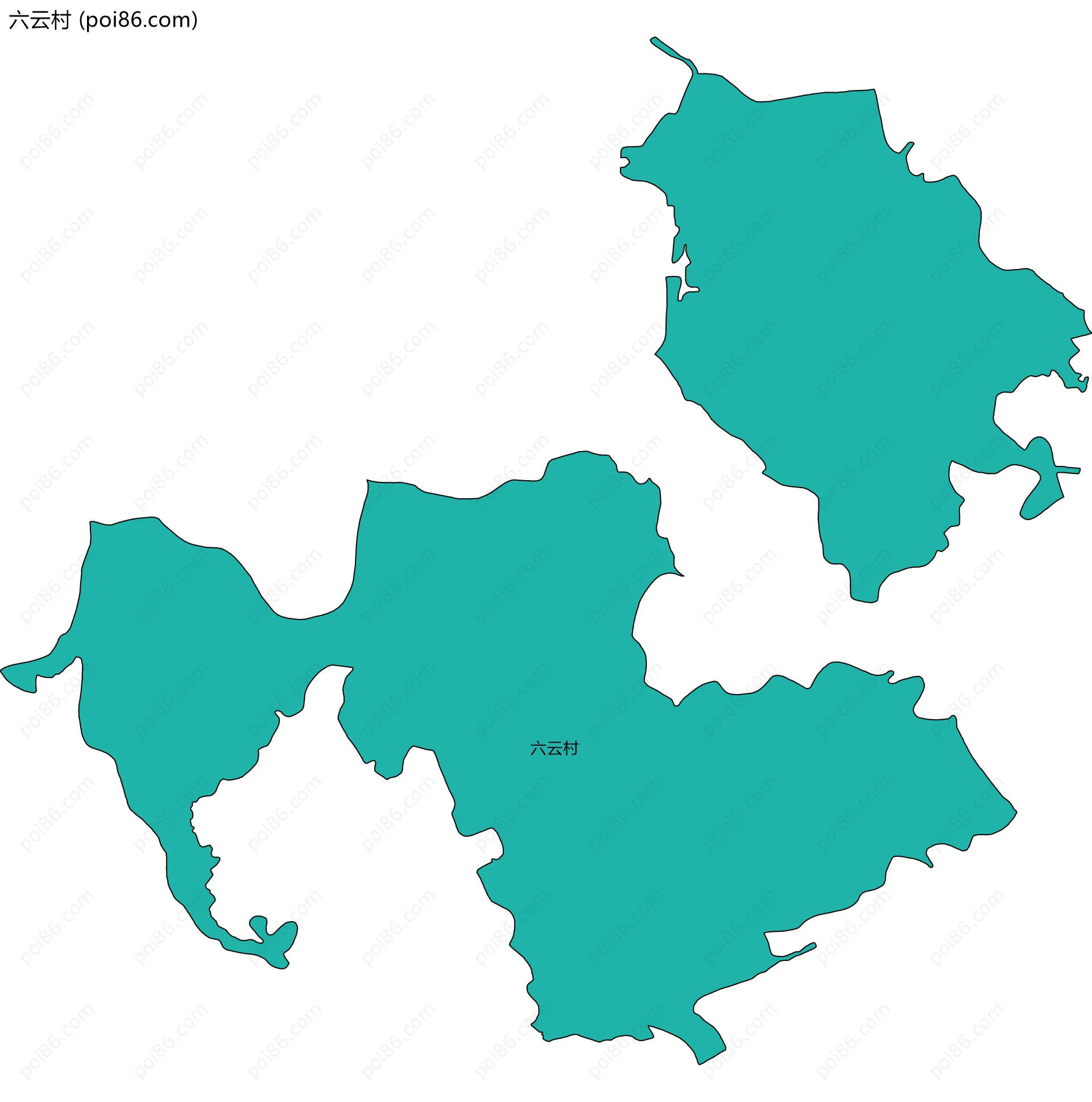 六云村边界地图