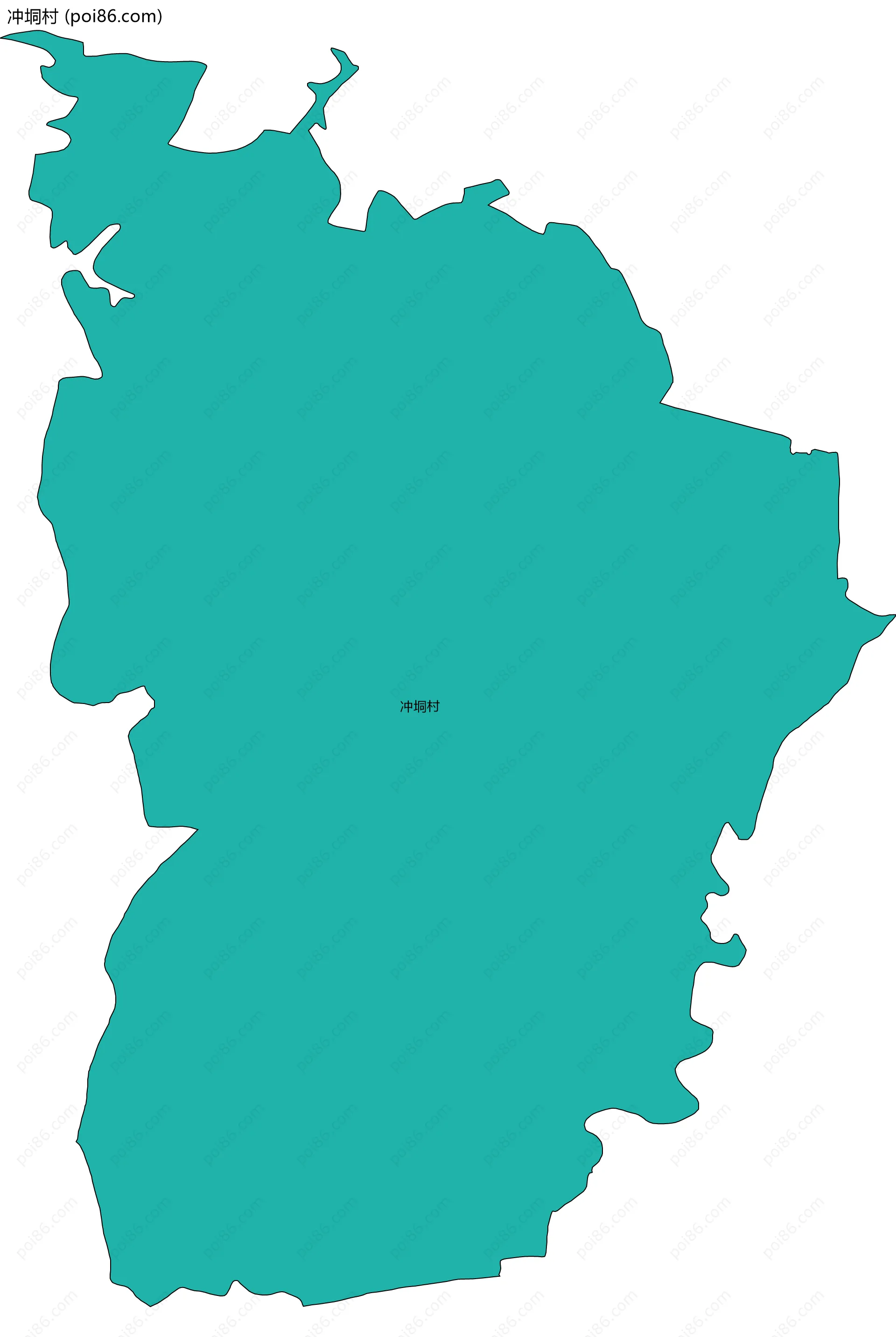 冲垌村边界地图