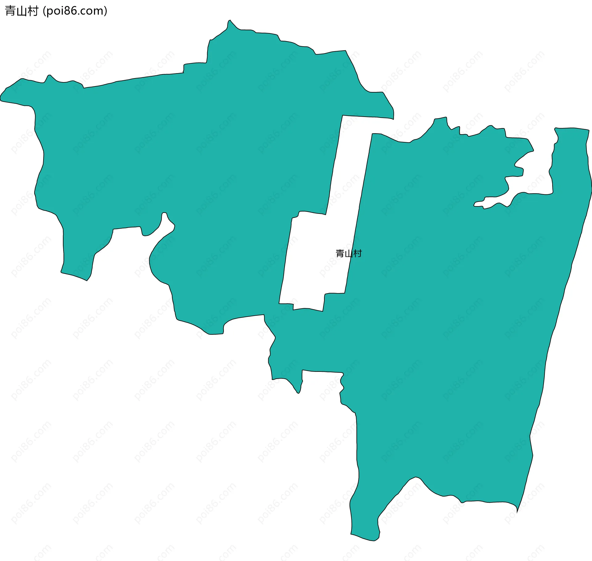 青山村边界地图