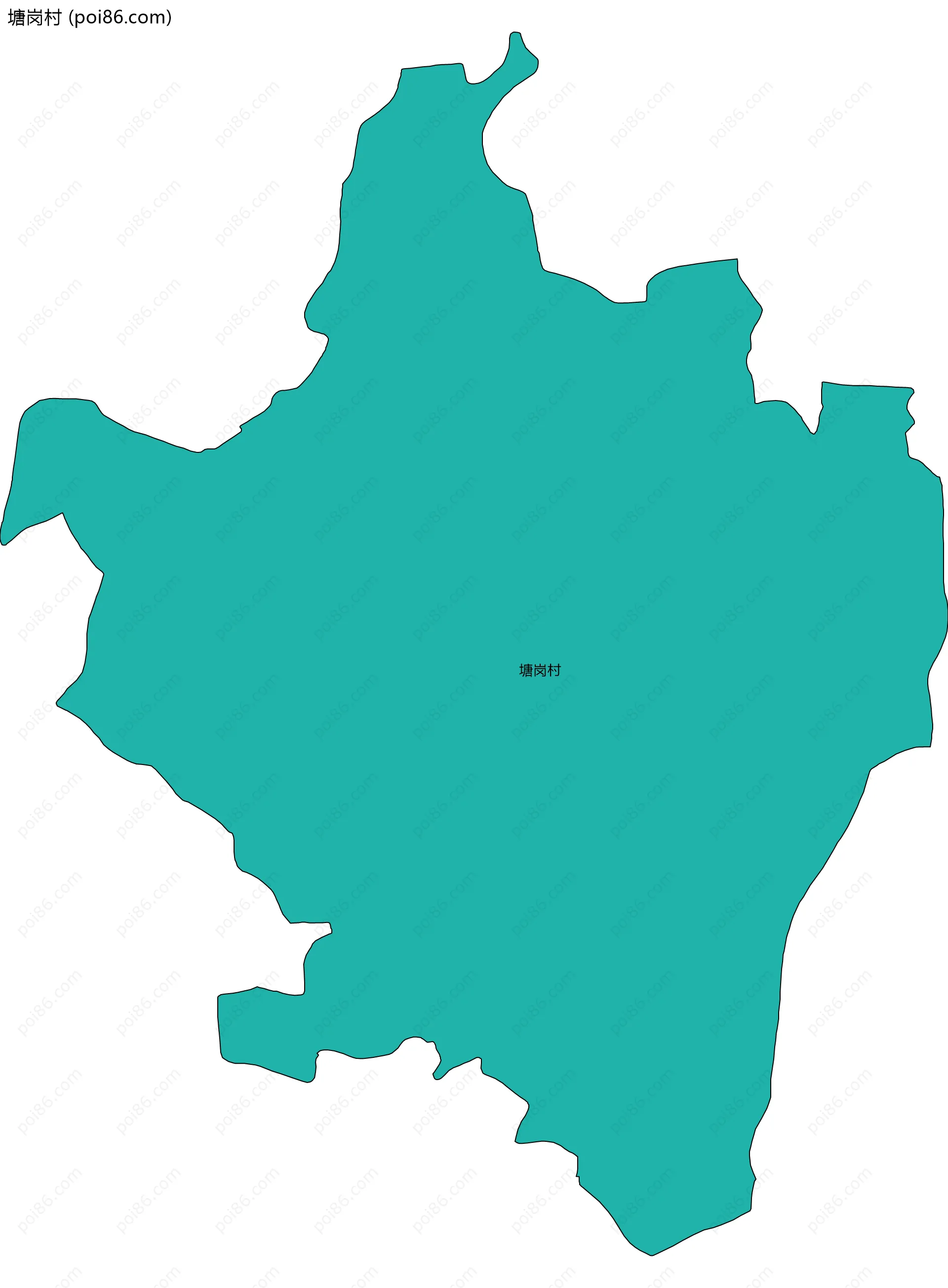 塘岗村边界地图