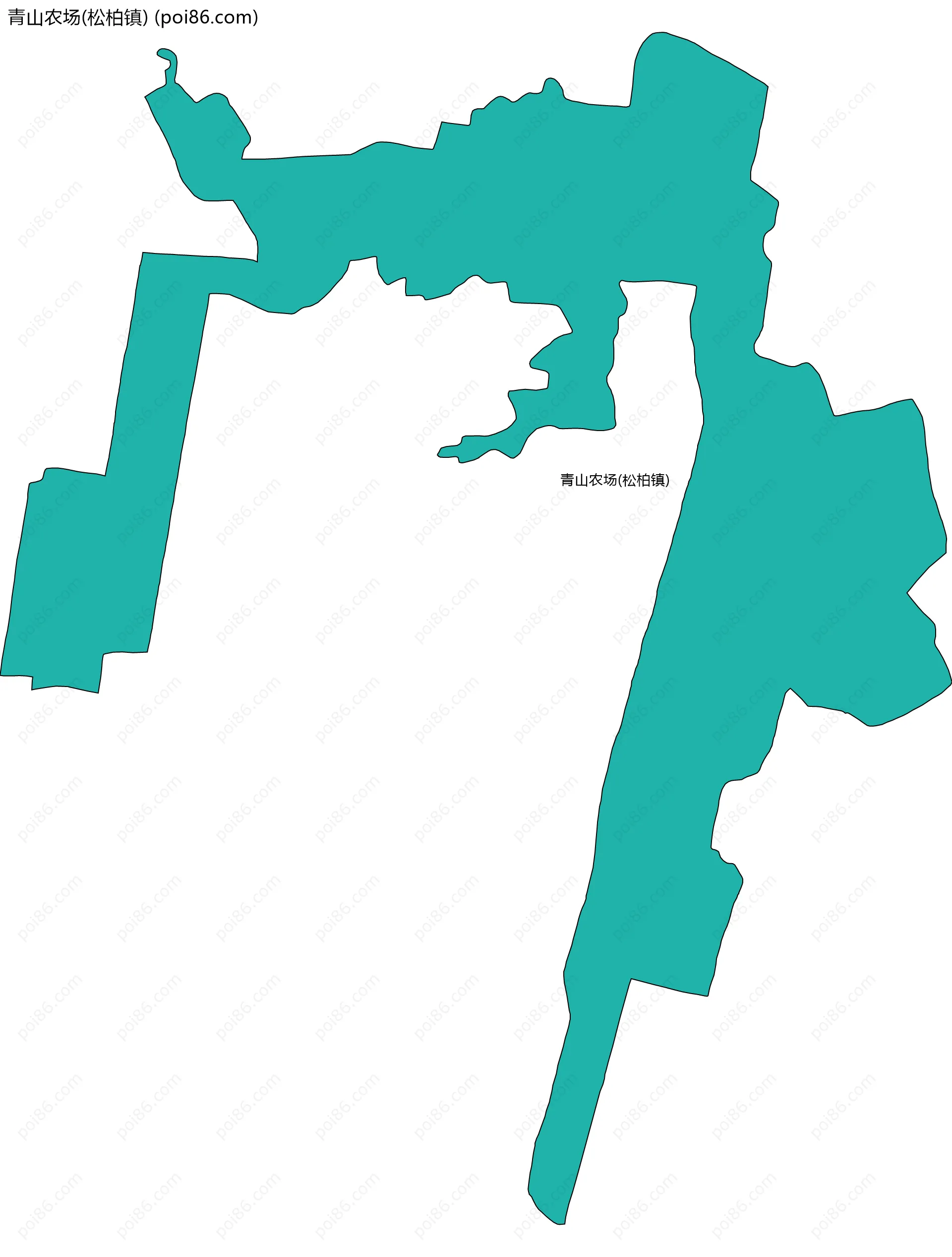 青山农场(松柏镇)边界地图