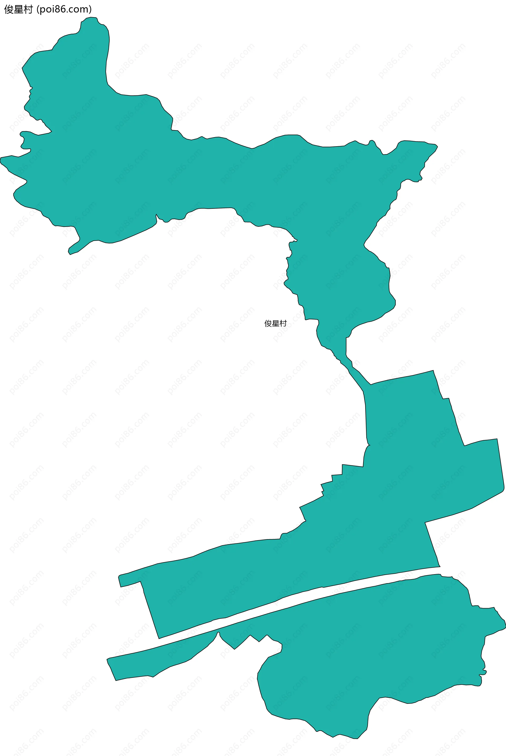 俊星村边界地图