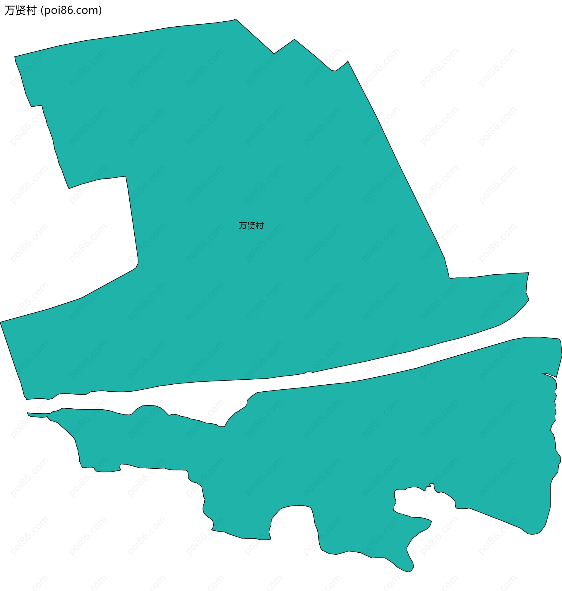 万贤村边界地图