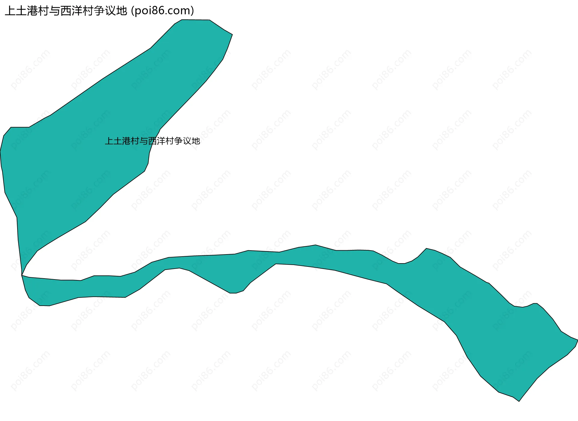 上土港村与西洋村争议地边界地图