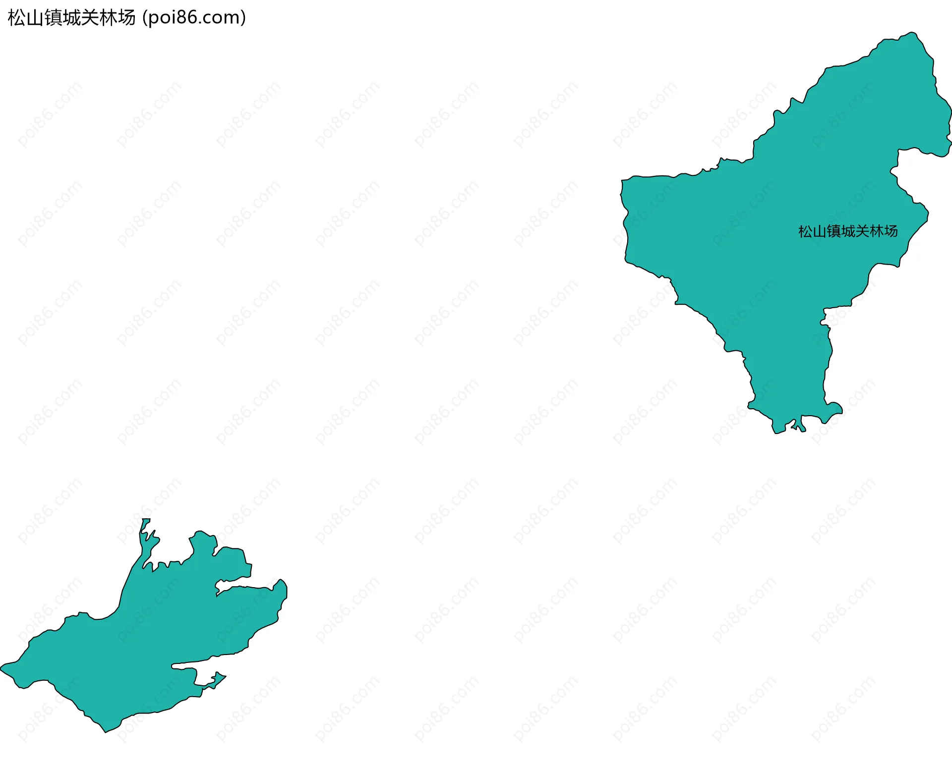 松山镇城关林场边界地图